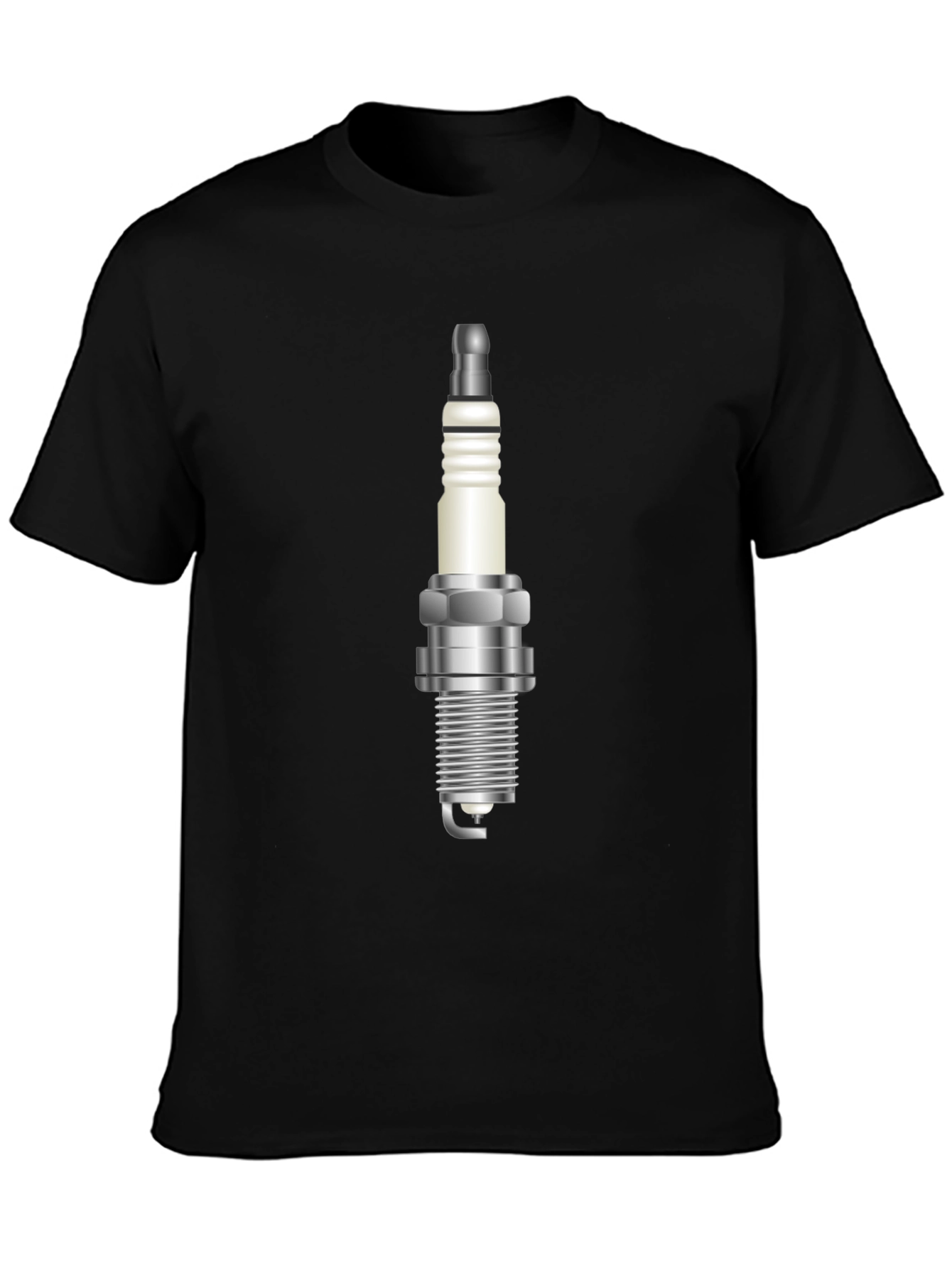 Spark Plug Graphic Tee - Black Cotton Blend