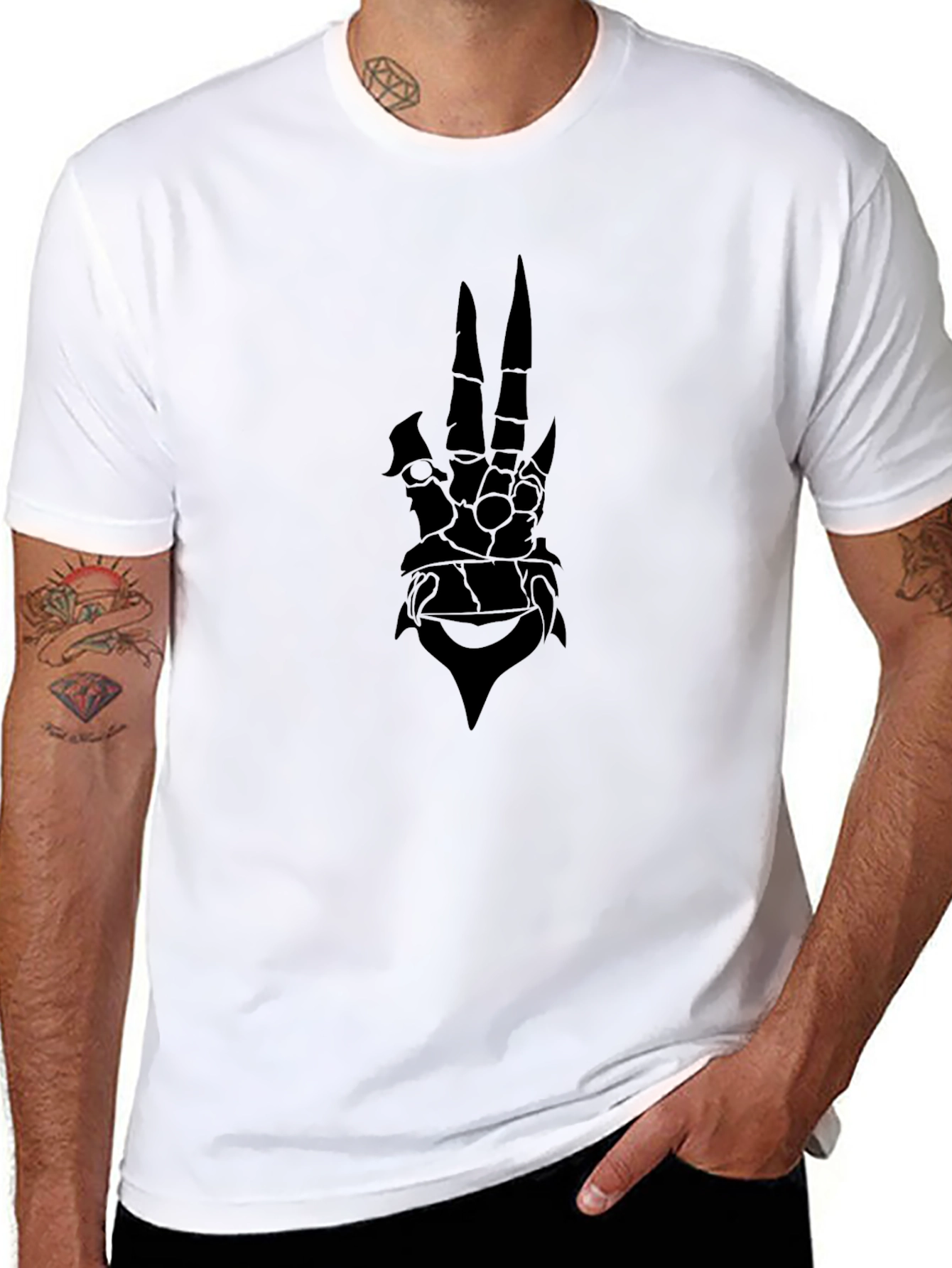 Black Graphic Tee - Claw Design