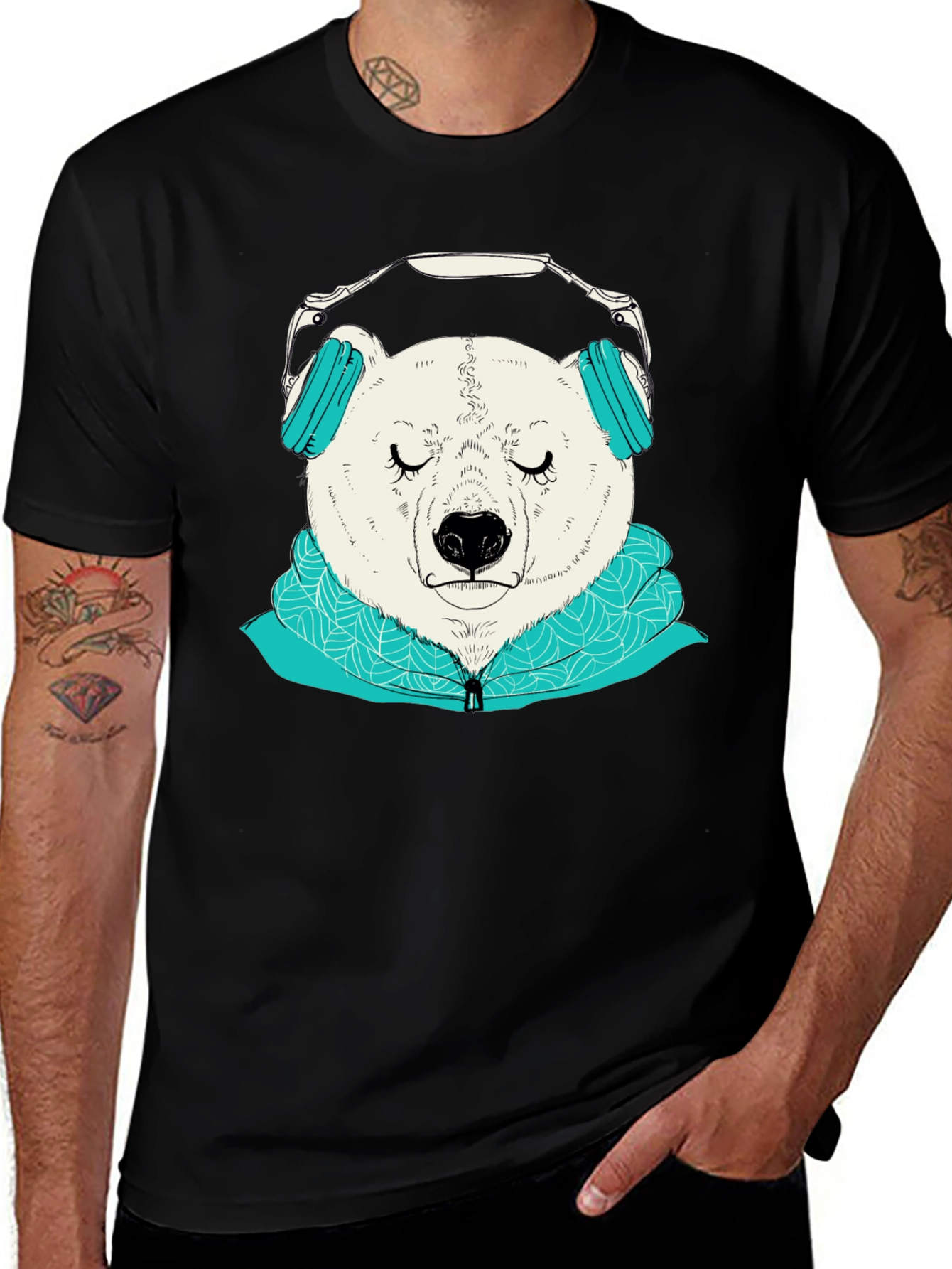 Bear with Headphones Graphic Tee