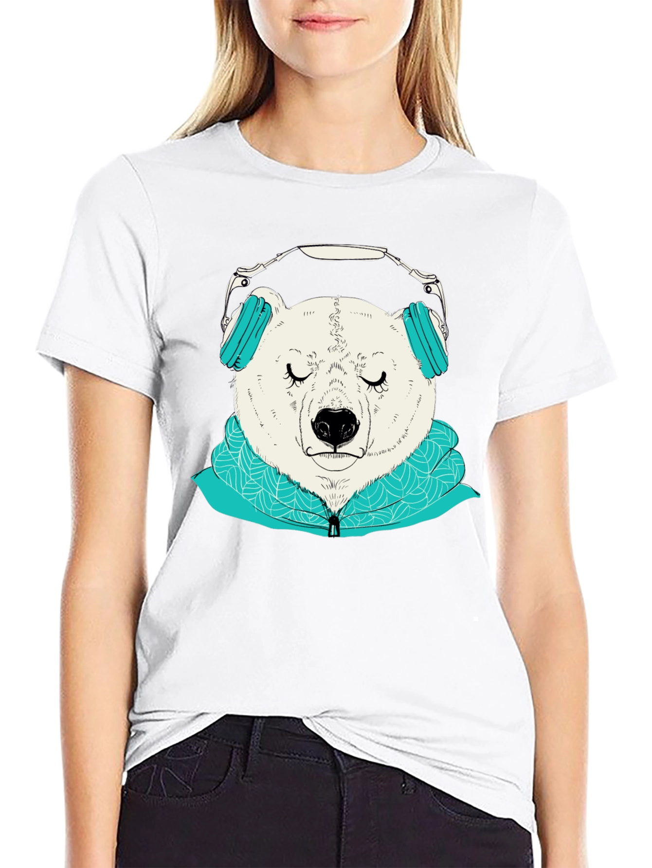 Bear with Headphones Graphic Tee