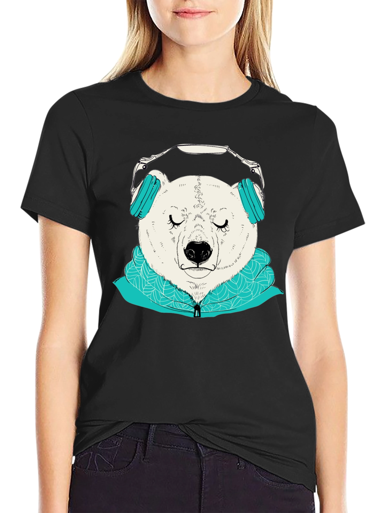 Bear with Headphones Graphic Tee