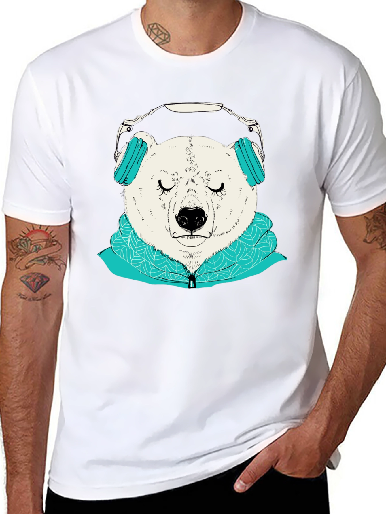 Bear with Headphones Graphic Tee