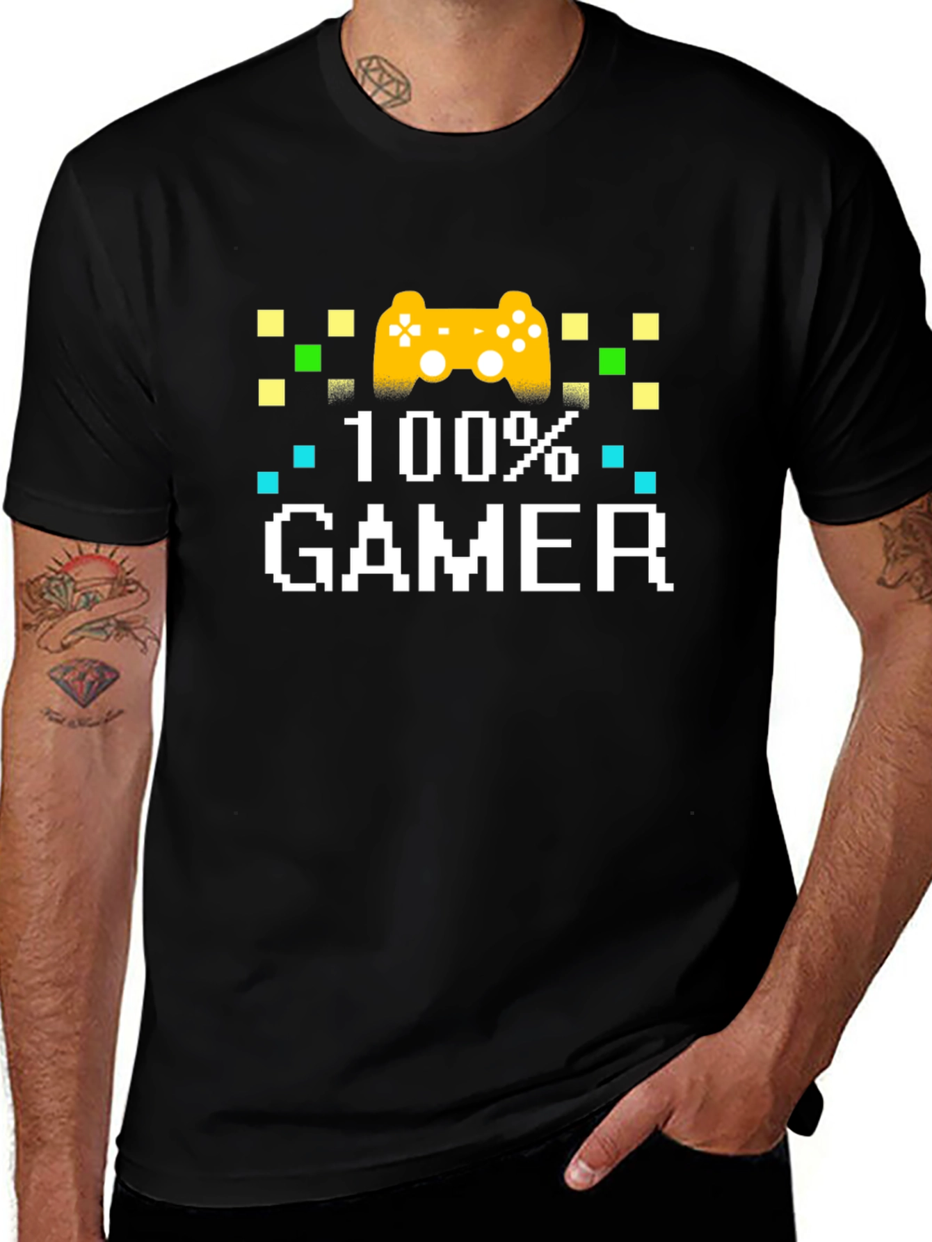 100% Gamer Black Graphic T-Shirt