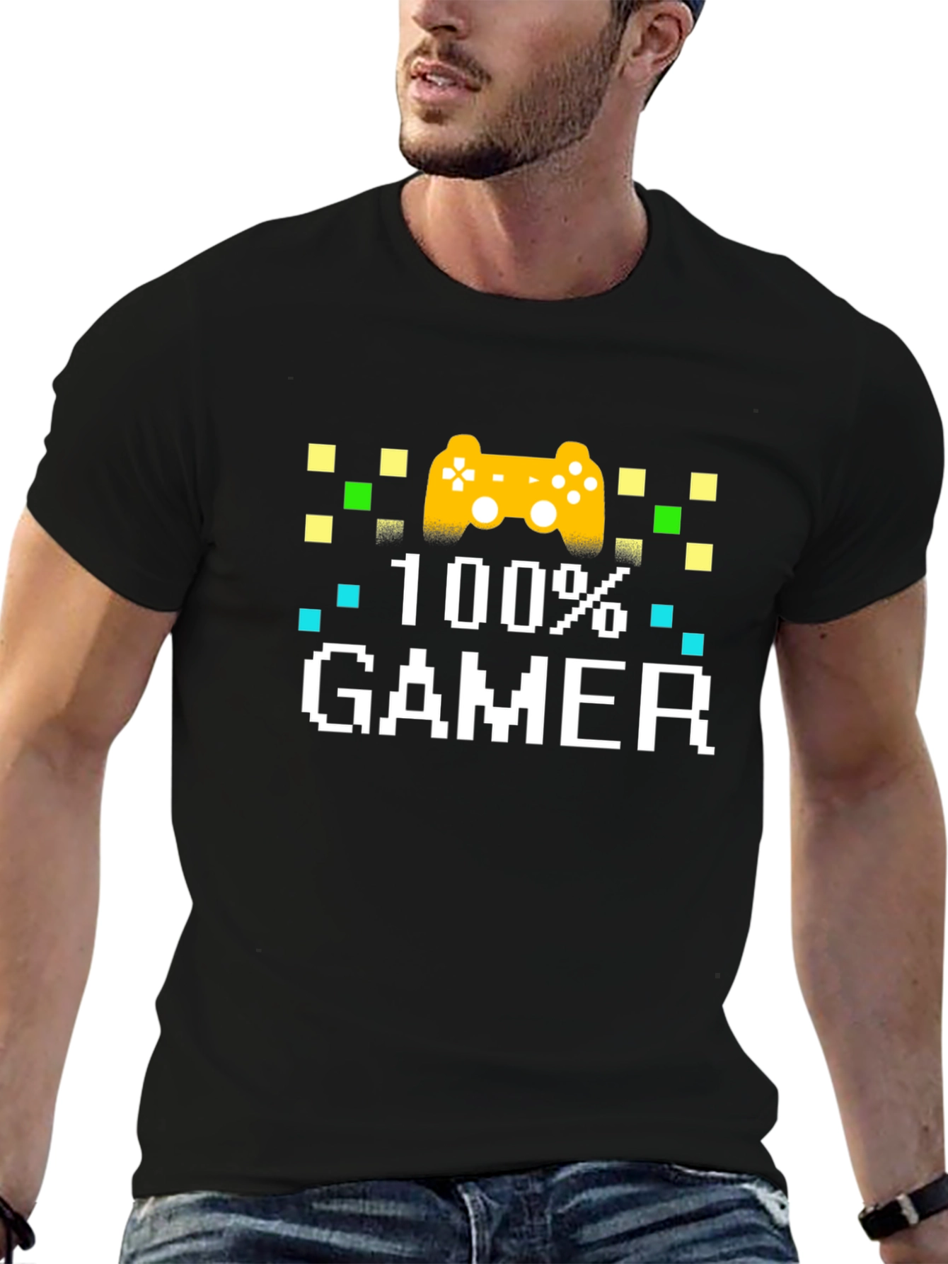 100% Gamer Black Graphic T-Shirt