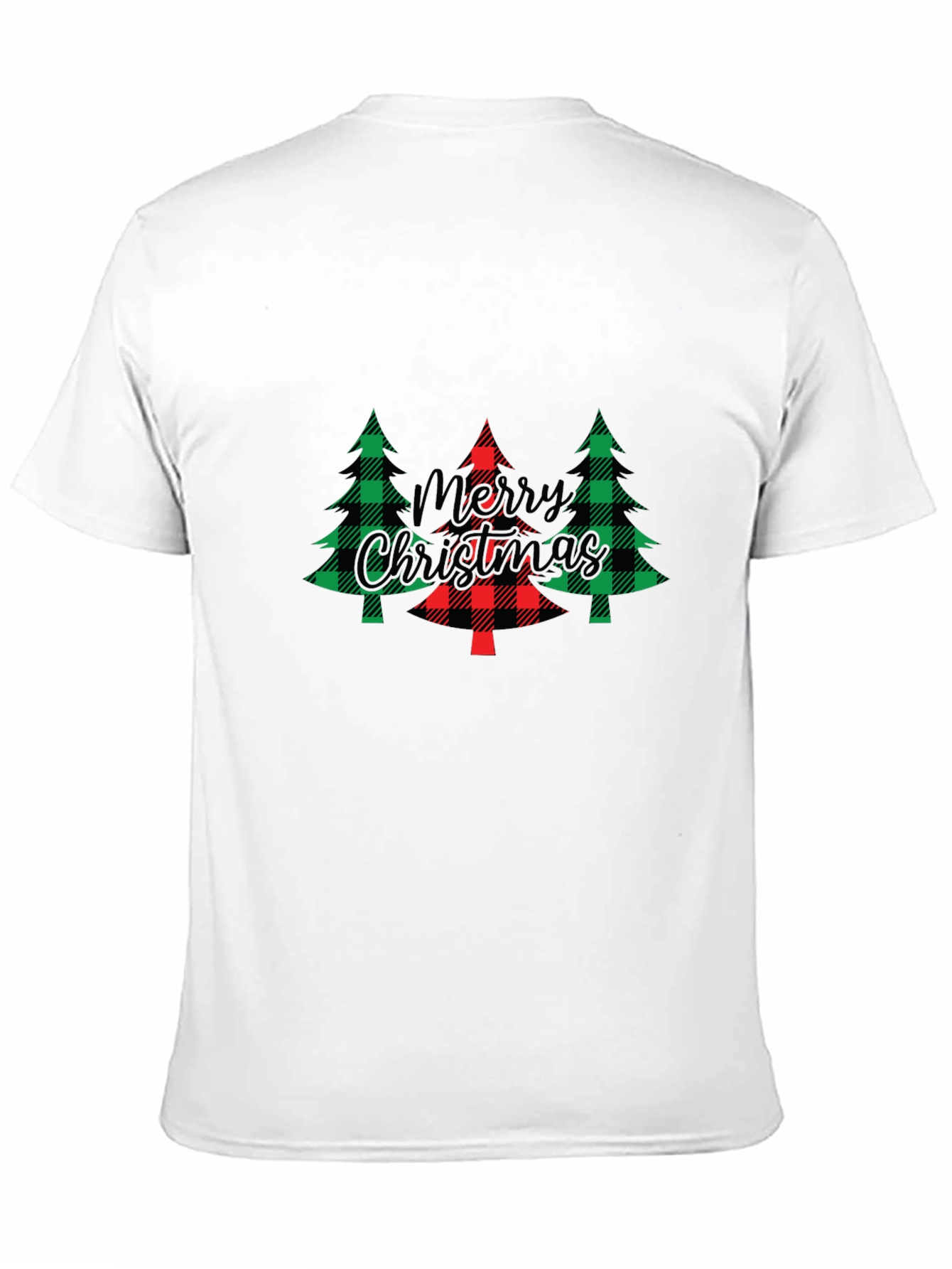 Festive Christmas Tree Plaid Graphic Tee