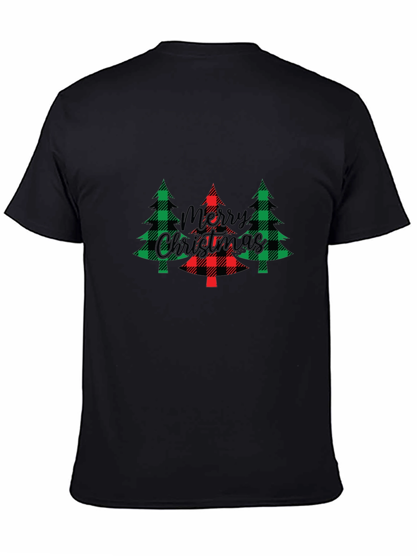 Festive Christmas Tree Plaid Graphic Tee