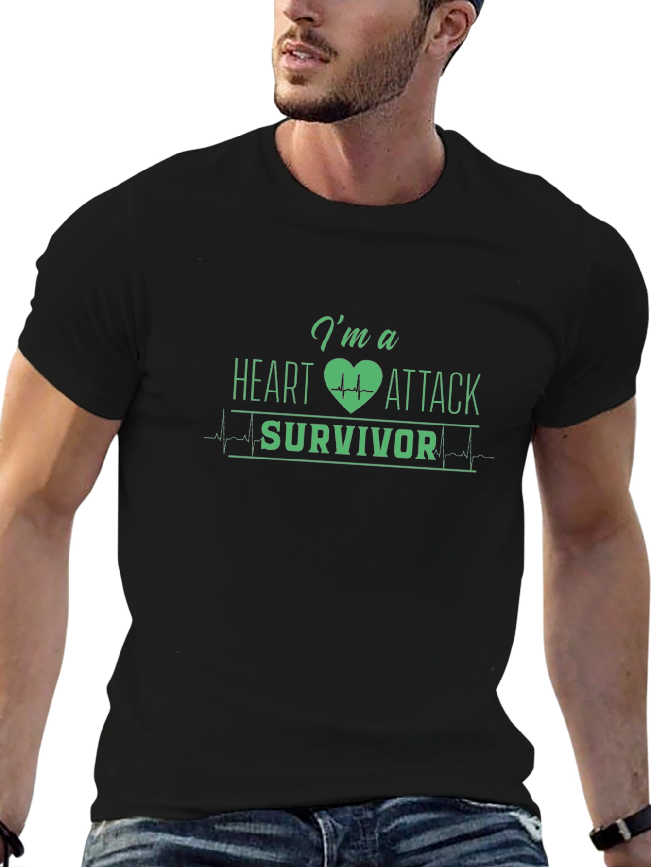 Heart Attack Survivor Graphic Tee - Black