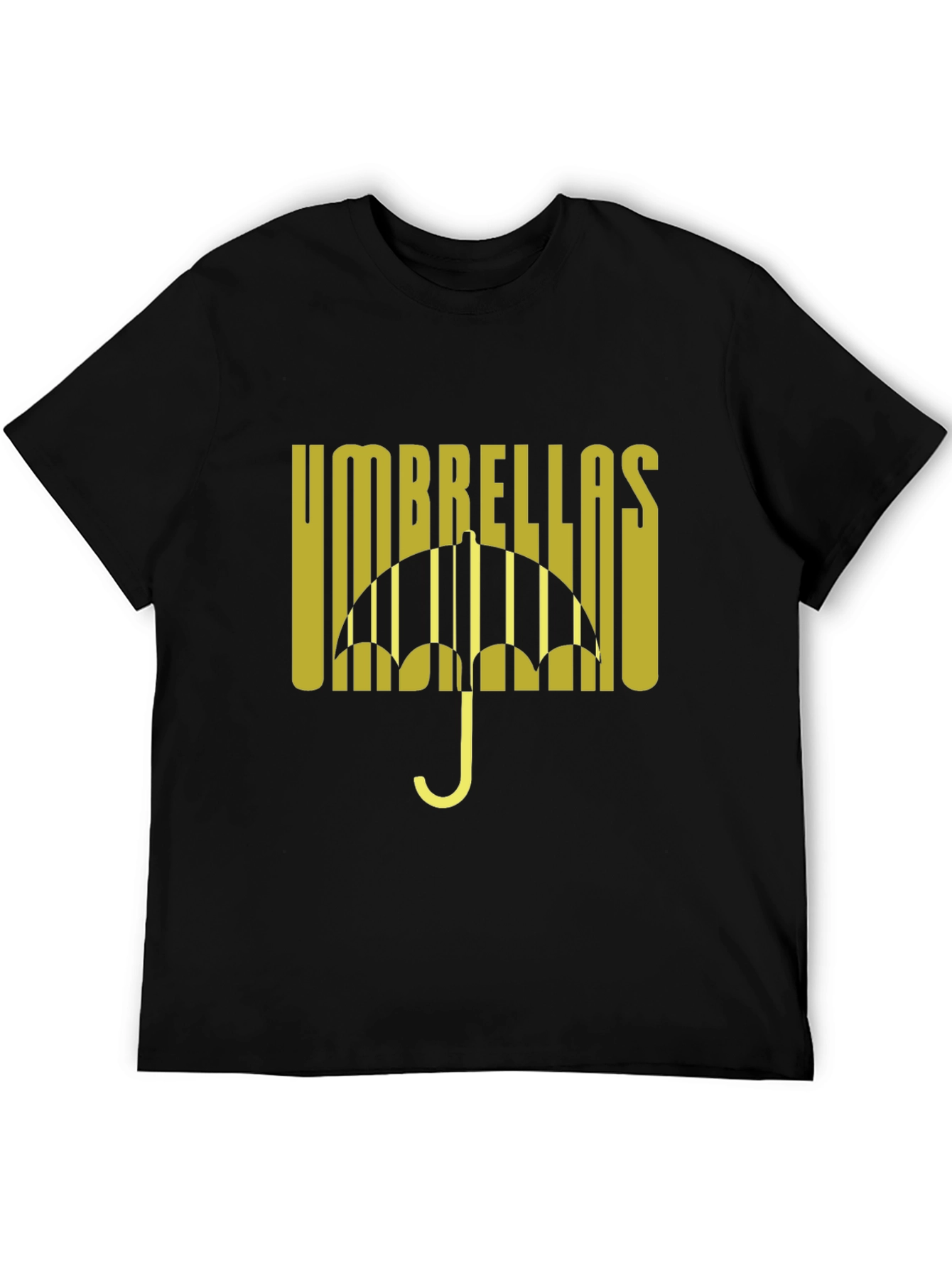 Umbrellas Graphic Tee - Black Cotton Blend T-Shirt