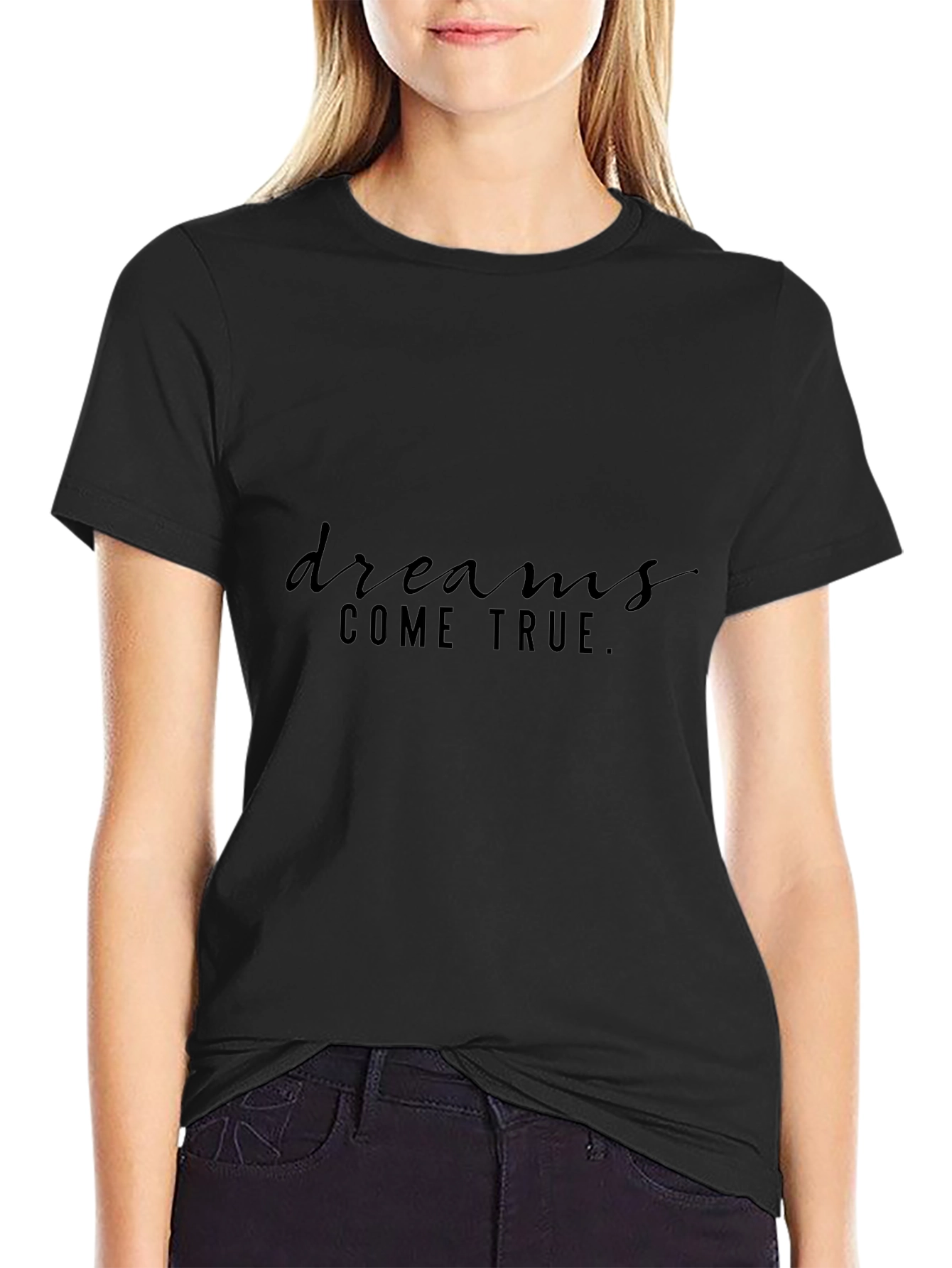 Dreams Come True Black Graphic T-Shirt