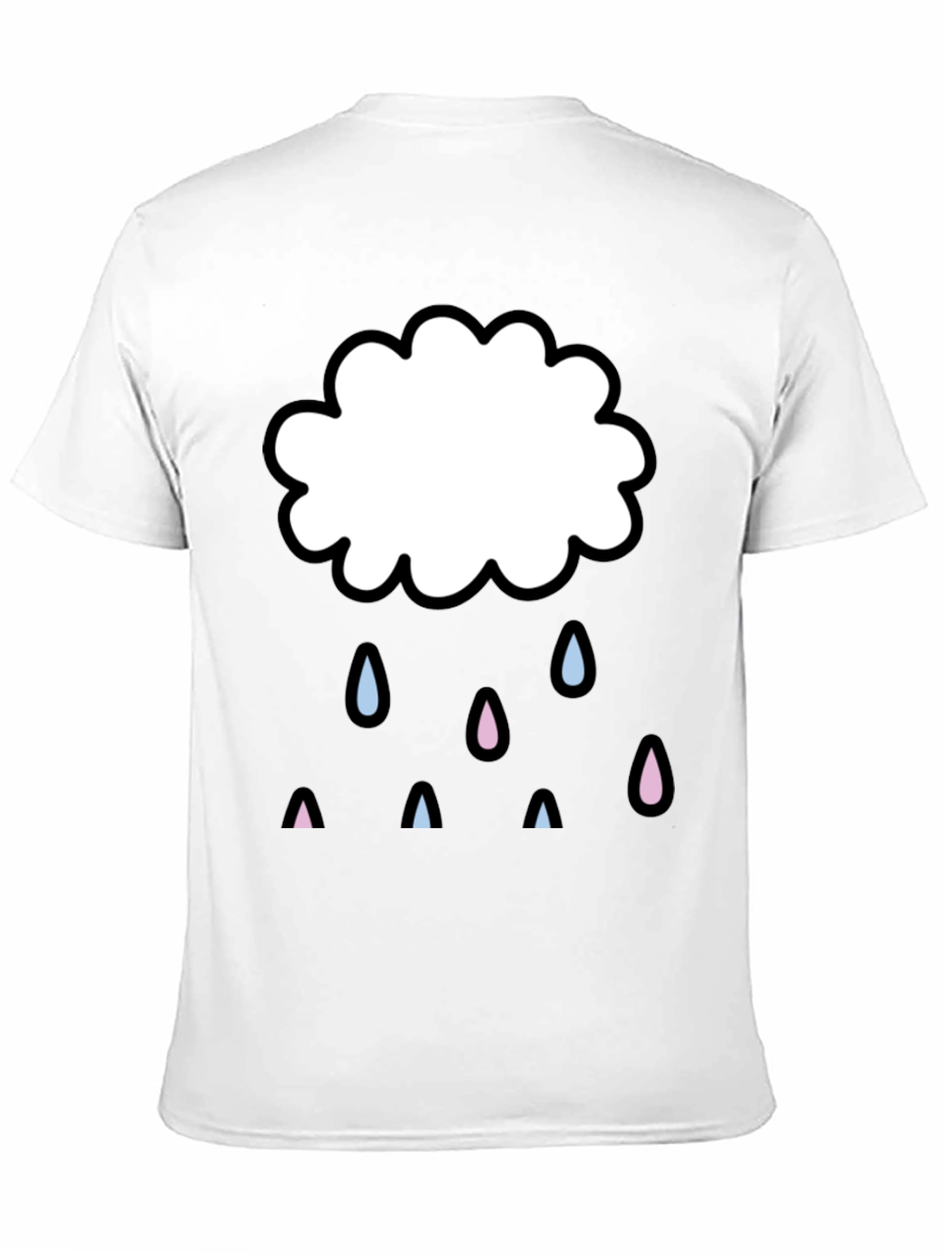 Cute Cloud Graphic Print Black T-Shirt