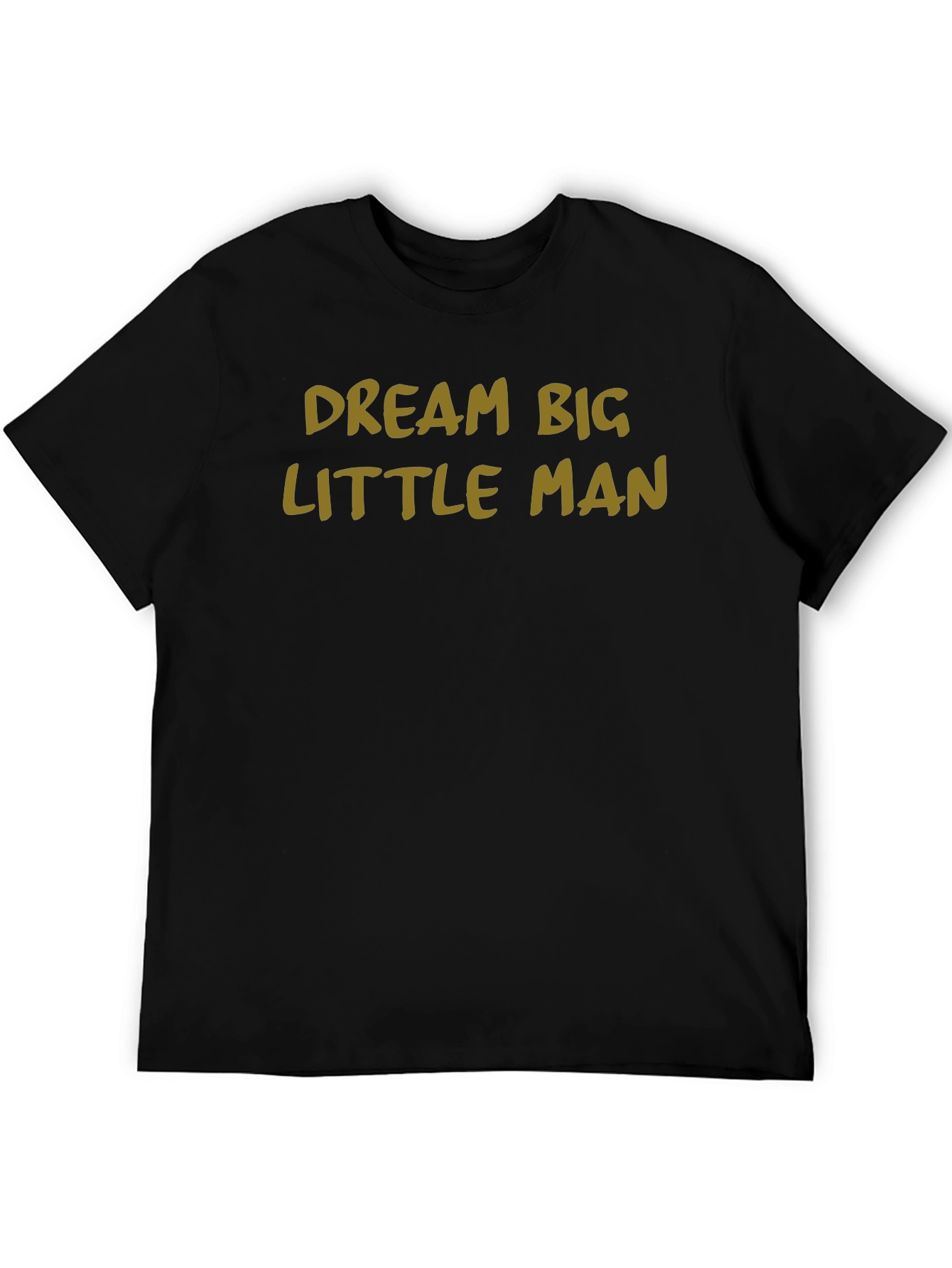 Dream Big Little Man Black Cotton Tee