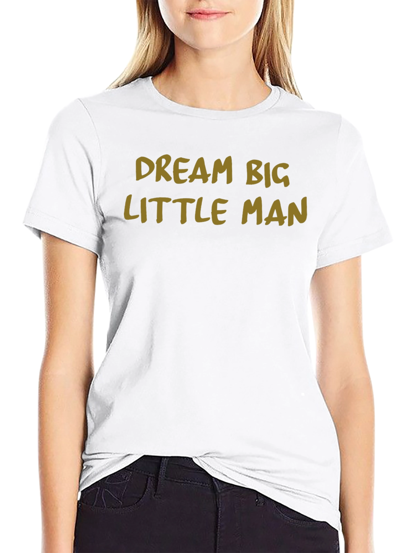 Dream Big Little Man Black Cotton Tee