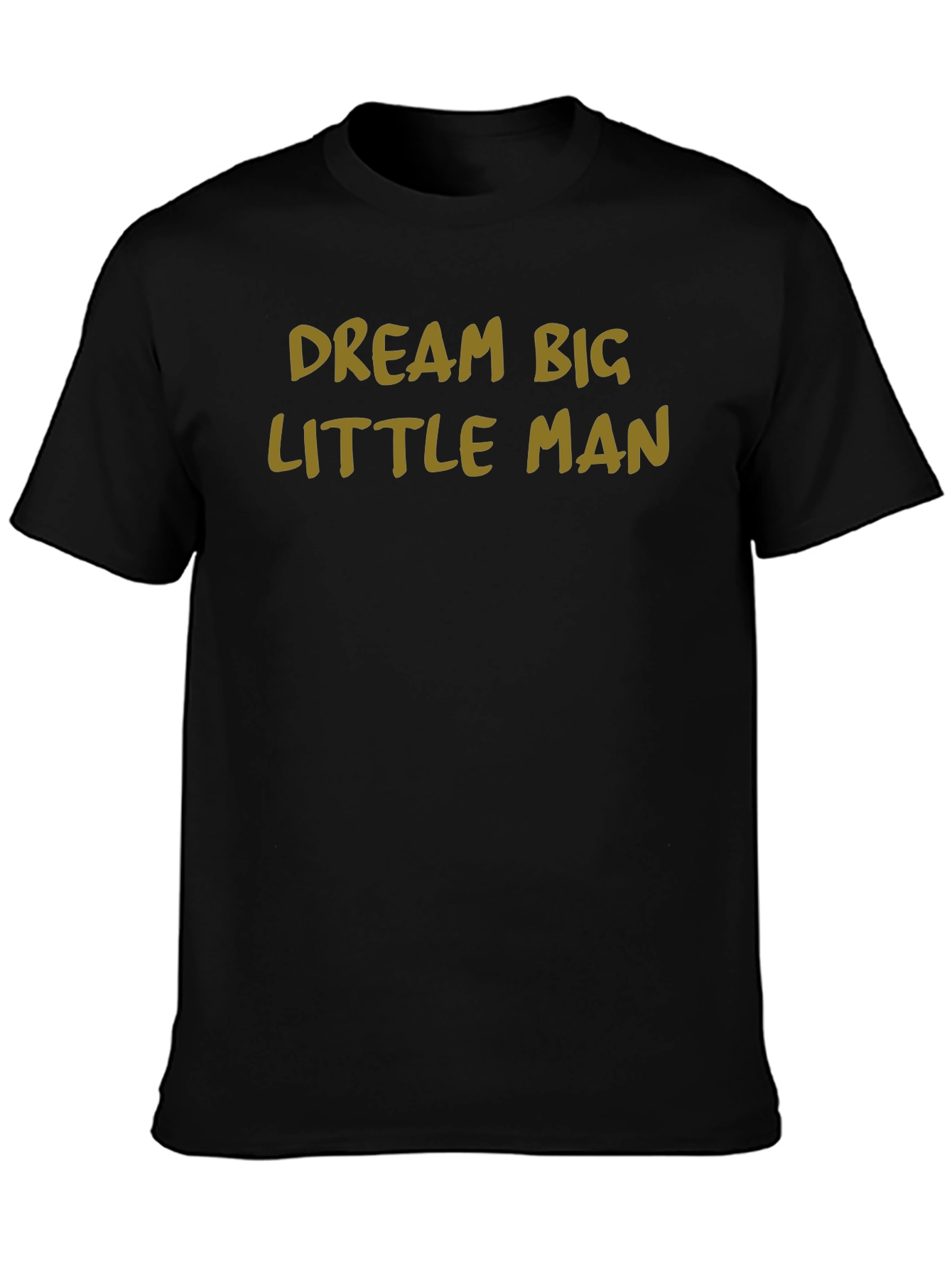 Dream Big Little Man Black Cotton Tee