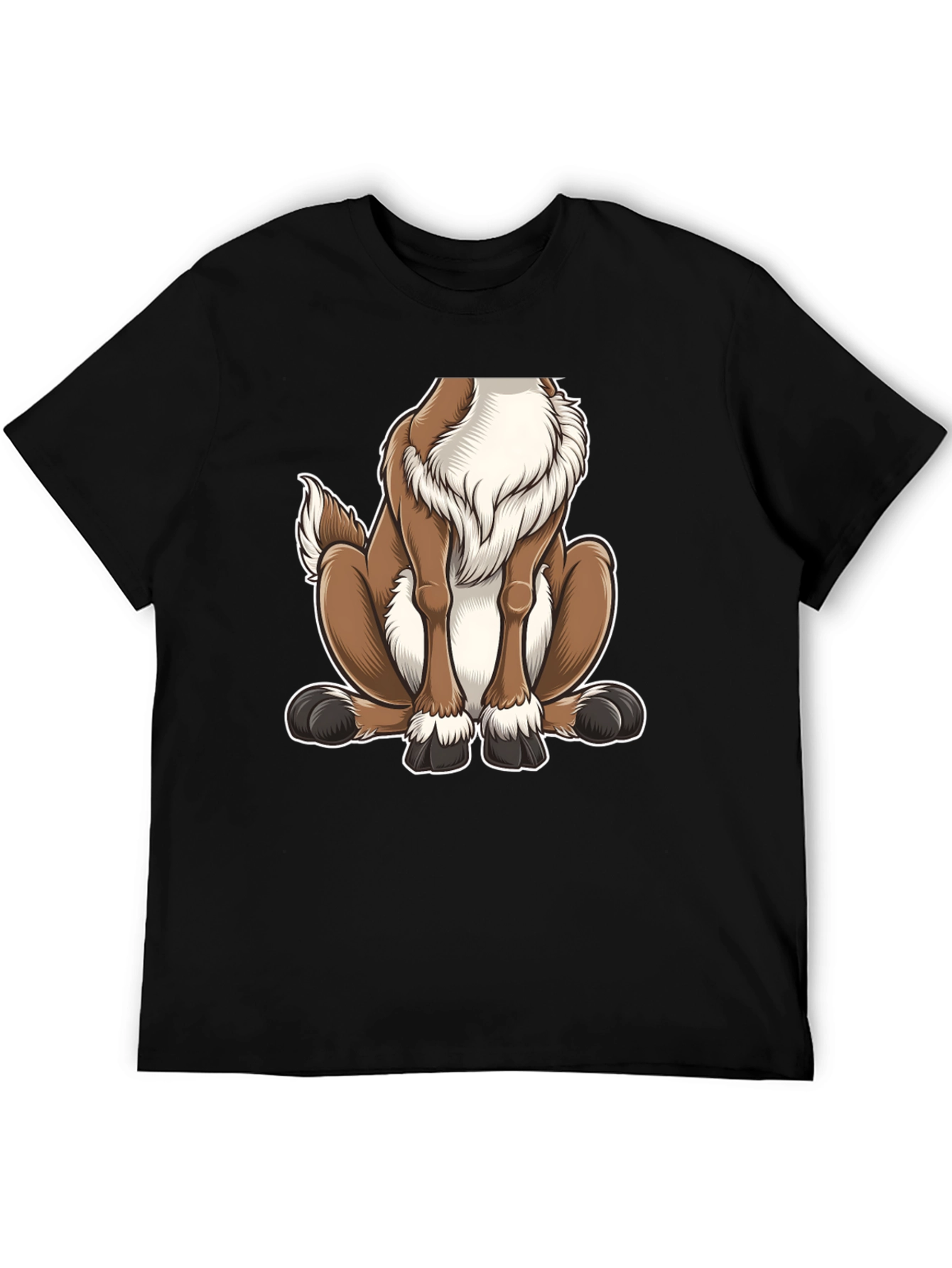 Cartoon Dog Graphic Tee - Black T-Shirt