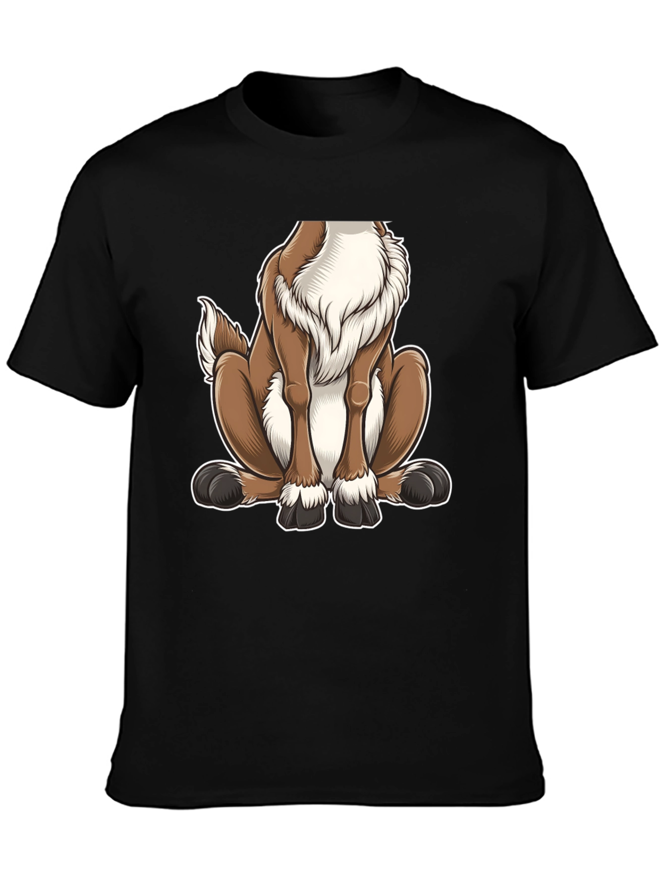 Cartoon Dog Graphic Tee - Black T-Shirt