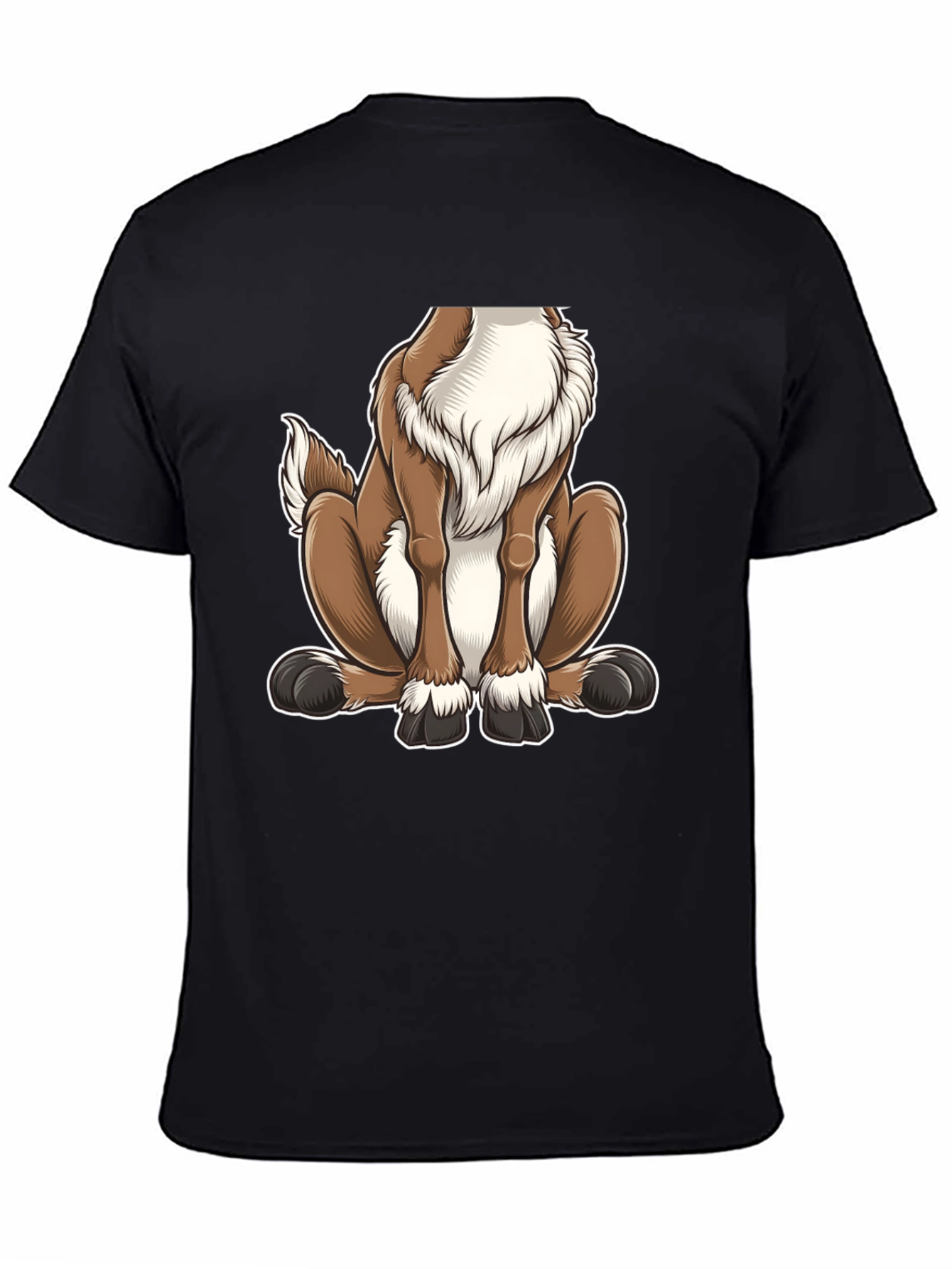 Cartoon Dog Graphic Tee - Black T-Shirt