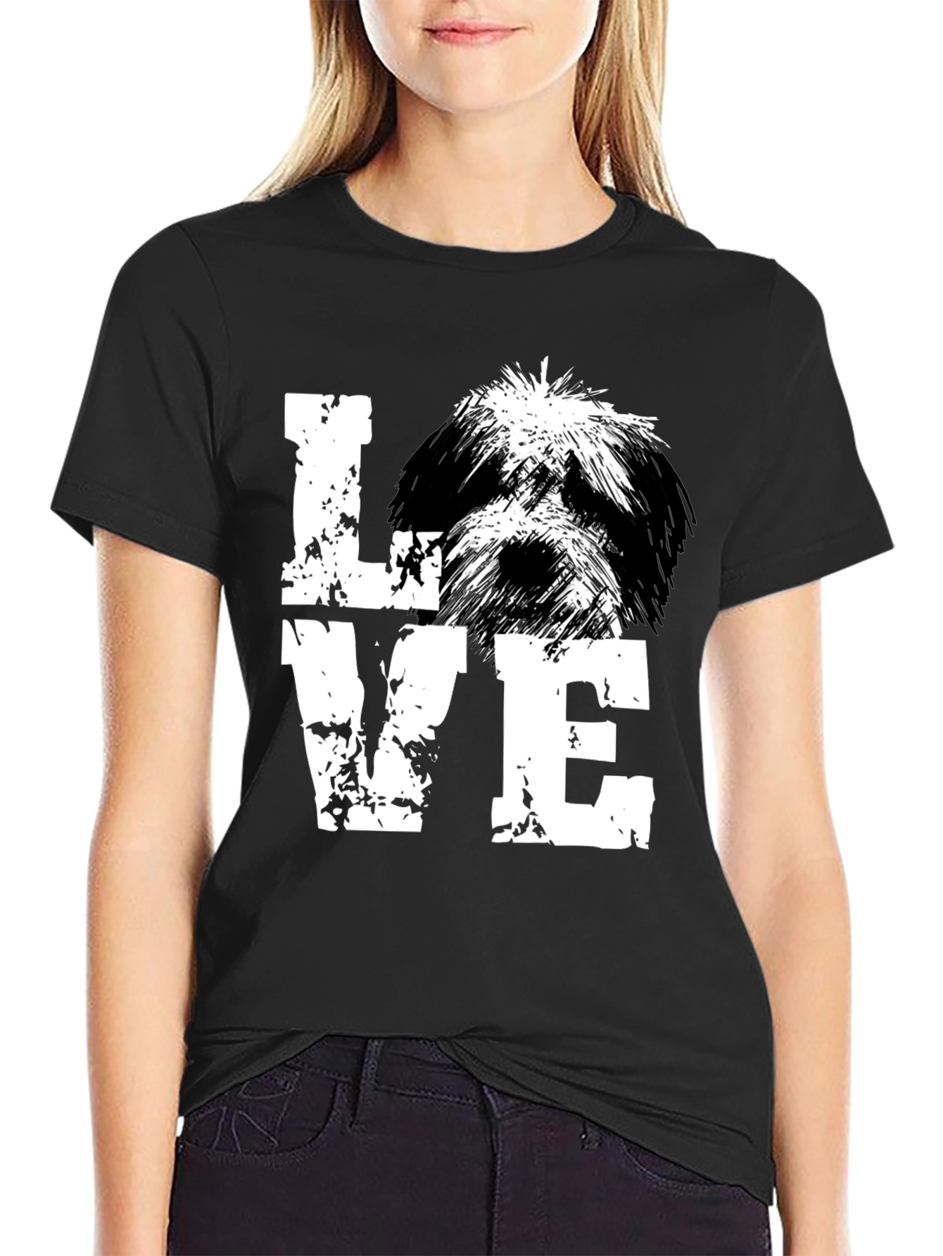 Love Dog Black T-Shirt
