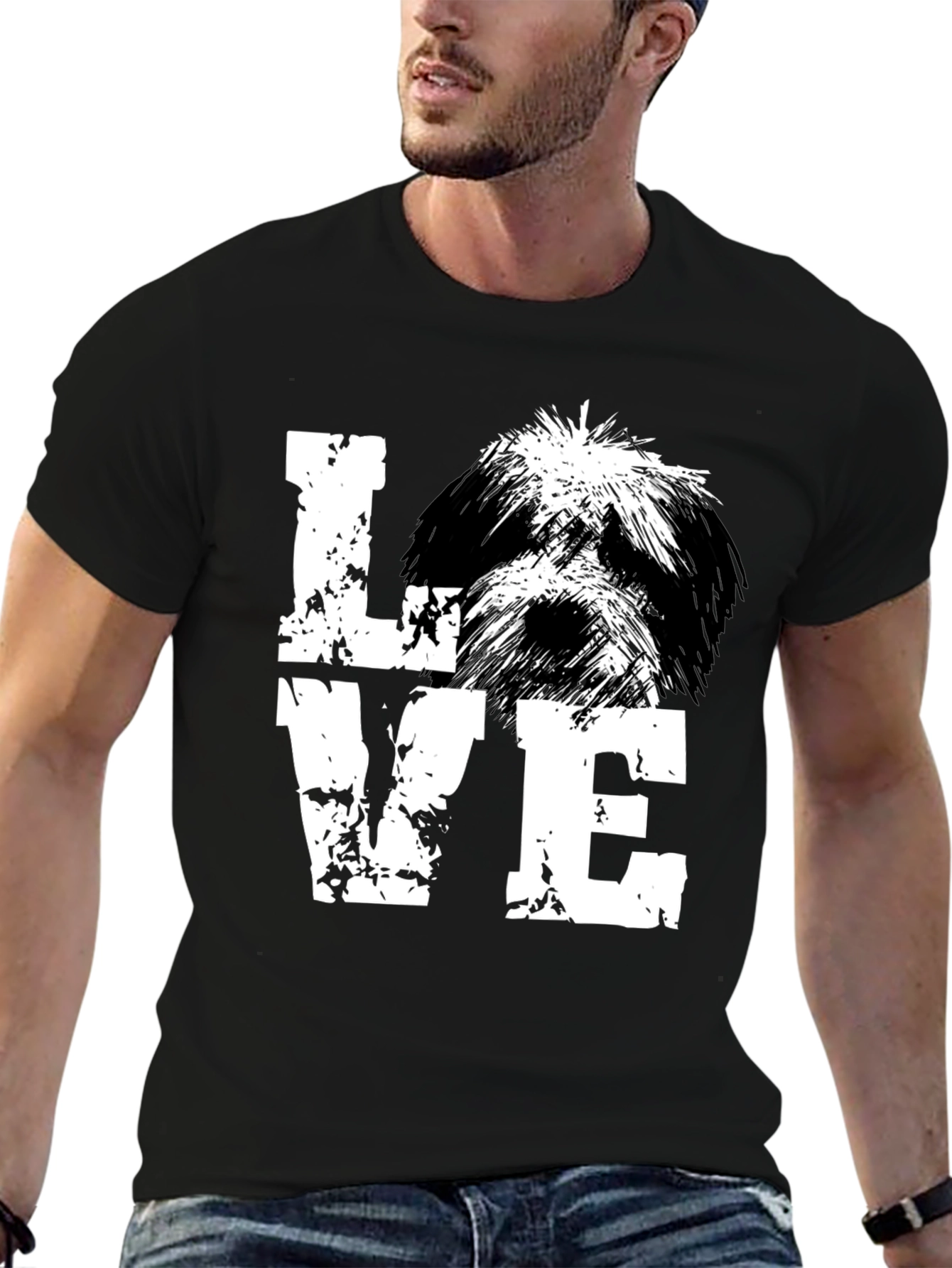 Love Dog Black T-Shirt