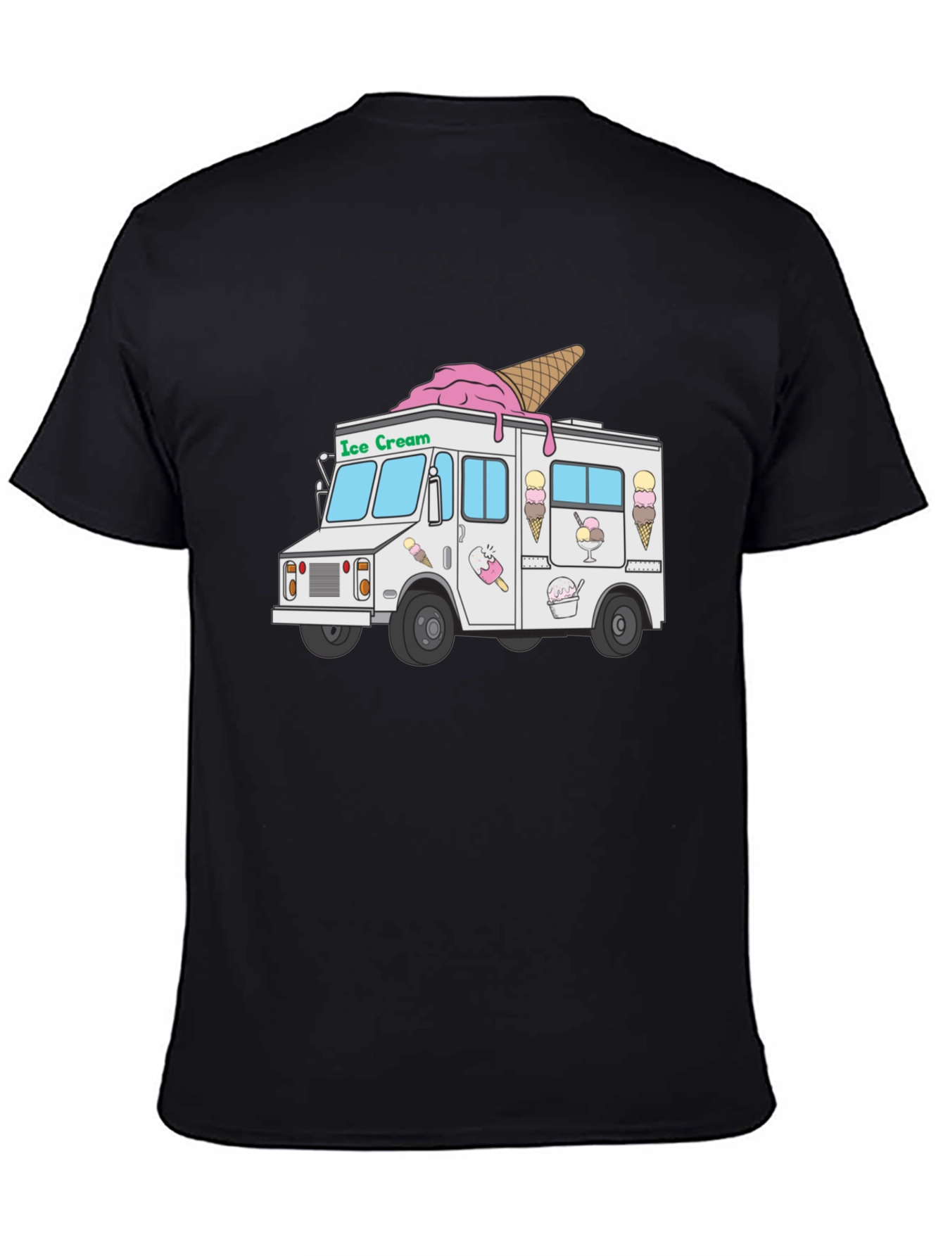 Ice Cream Truck Graphic T-Shirt - Black