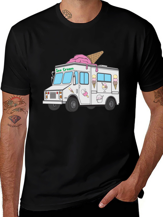 Ice Cream Truck Graphic T-Shirt - Black