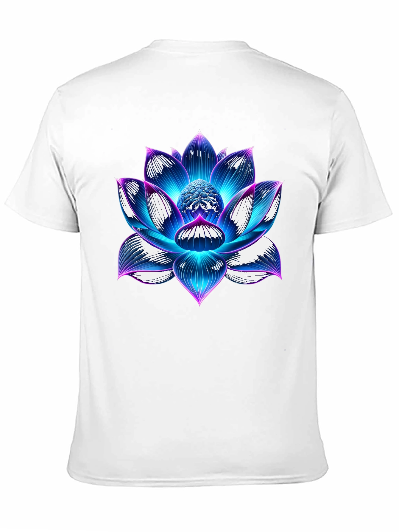 Blue Lotus Flower Graphic T-Shirt - Artistic Design