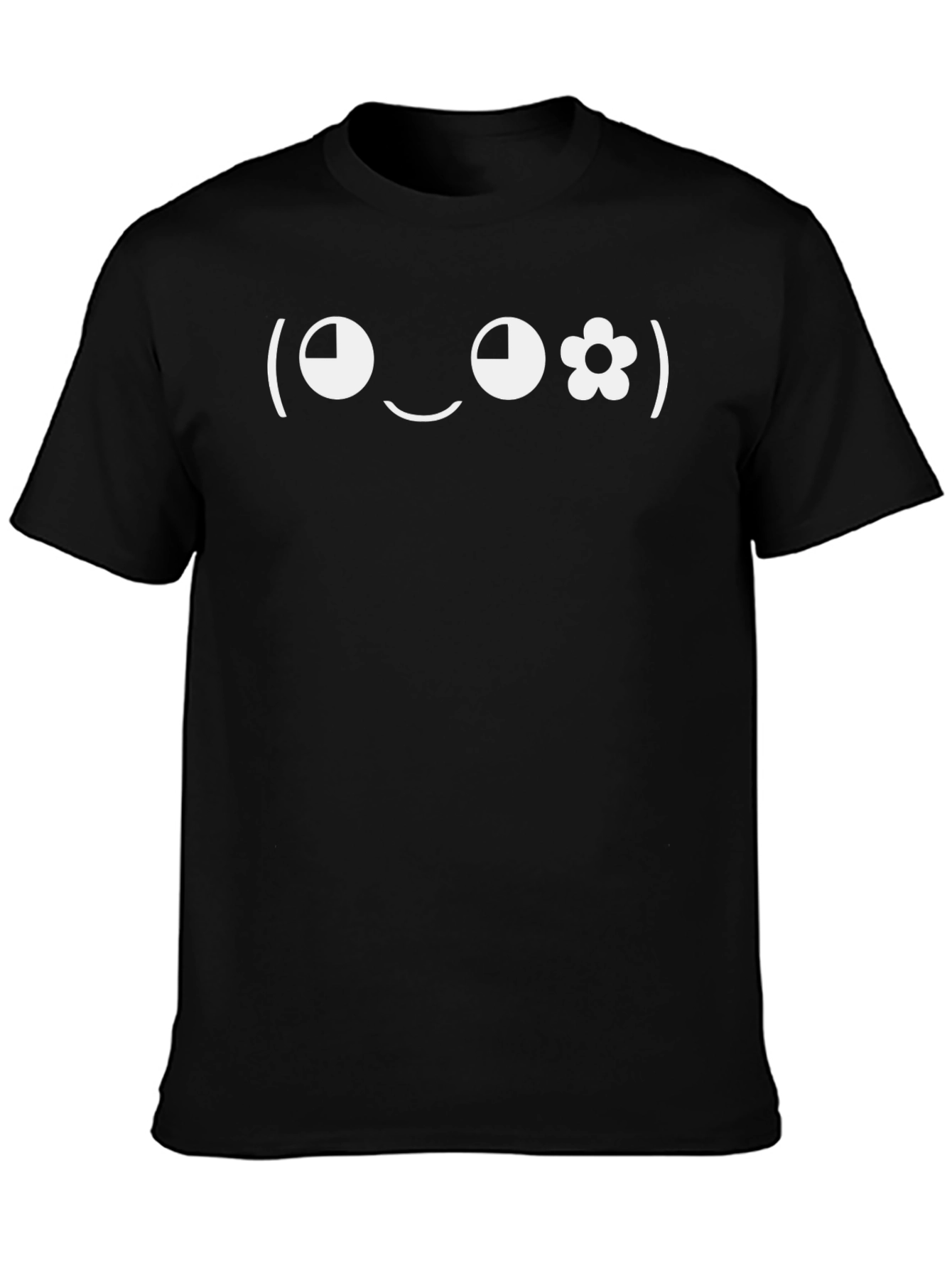 Funny Emoticon Graphic Tee - Black