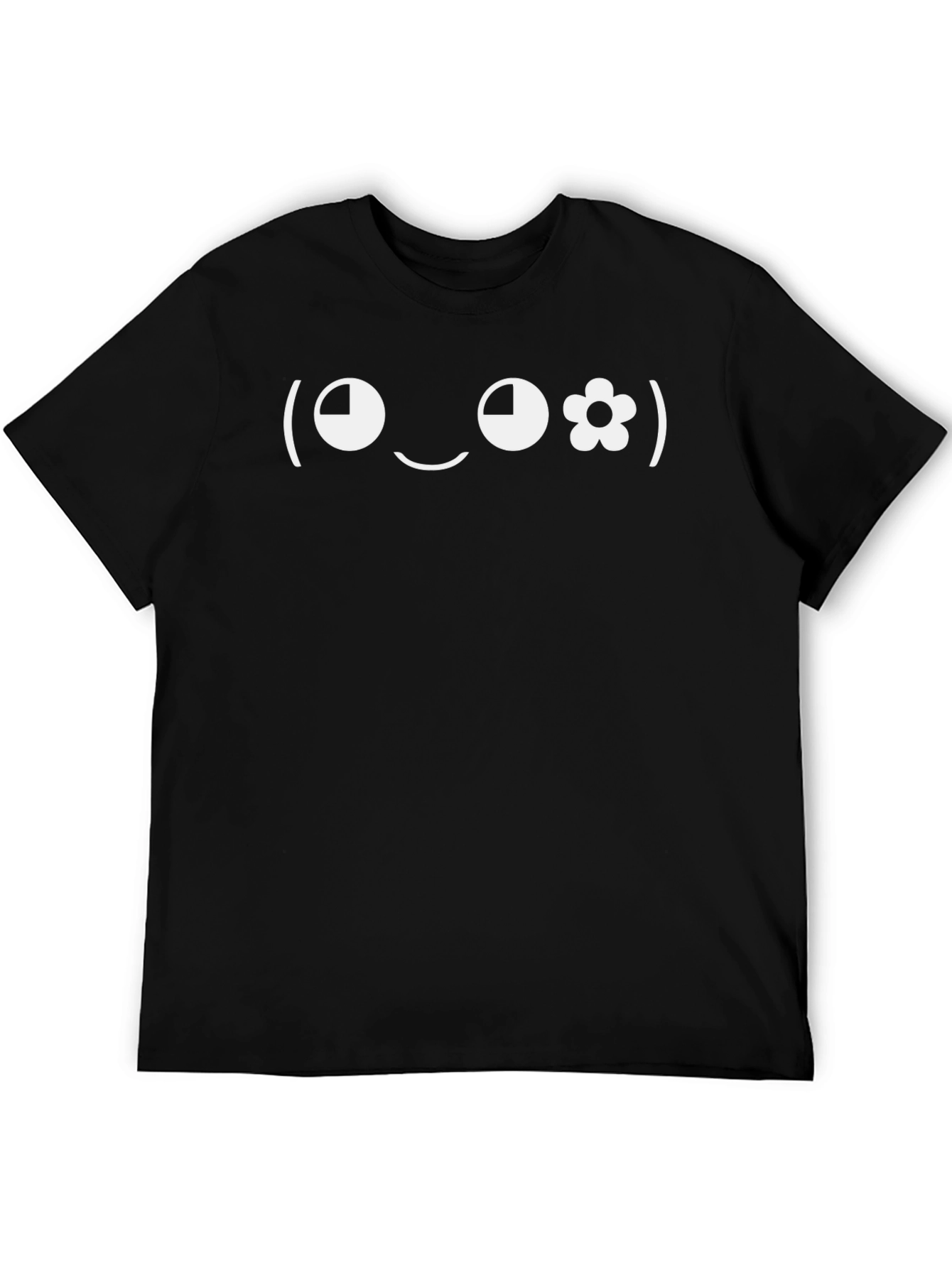 Funny Emoticon Graphic Tee - Black