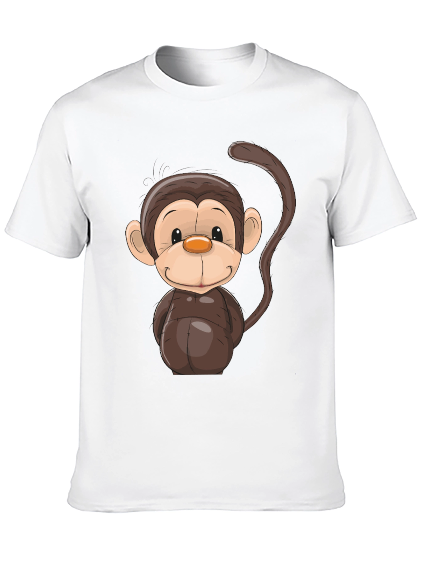 Cartoon Monkey Graphic Tee - Black