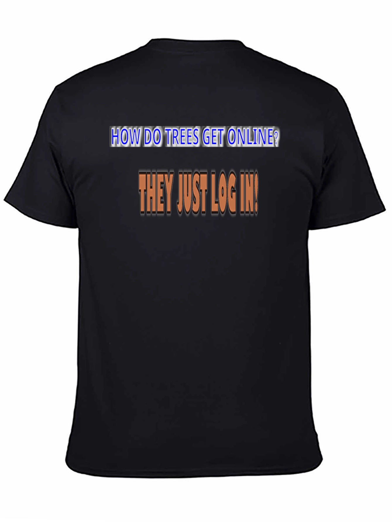 Humorous Trees Online Graphic Tee - Black