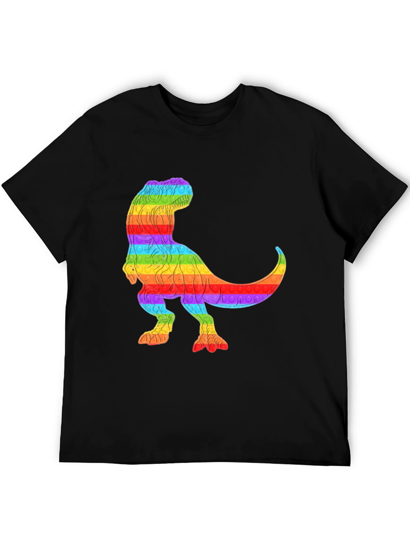 Rainbow T-Rex Pop It T-Shirt - Fun & Unique!