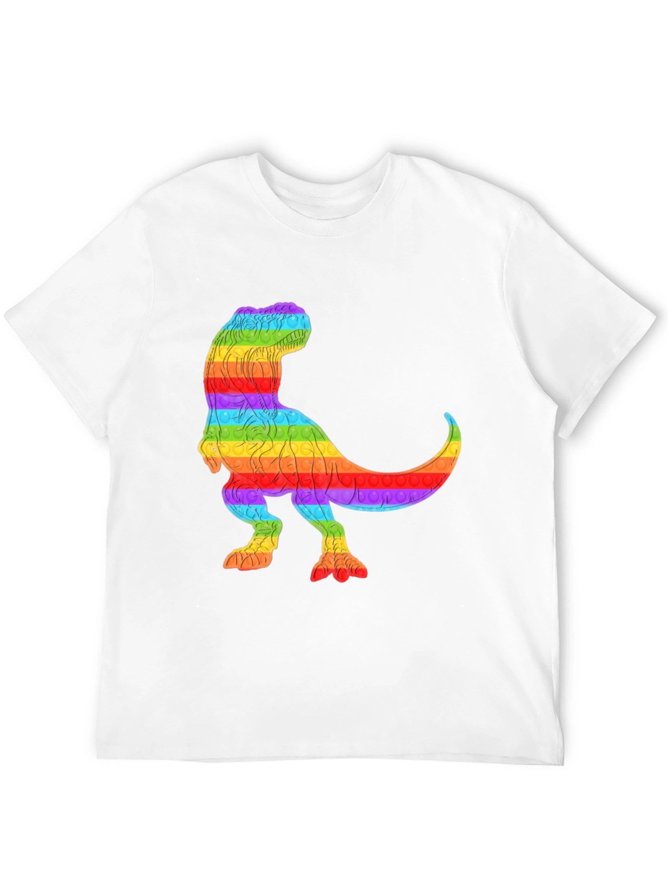 Rainbow T-Rex Pop It T-Shirt - Fun & Unique!