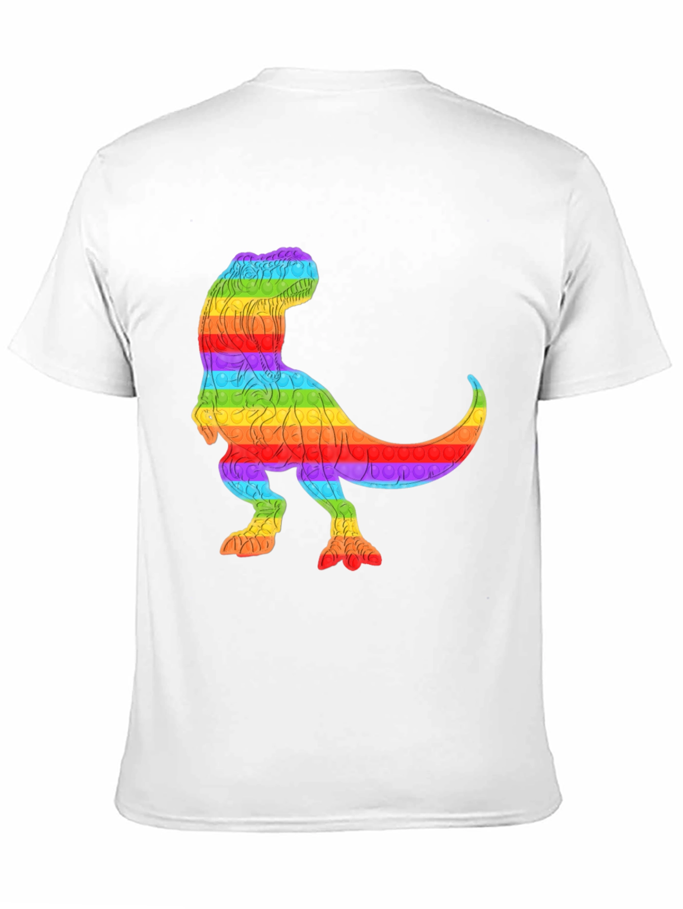 Rainbow T-Rex Pop It T-Shirt - Fun & Unique!