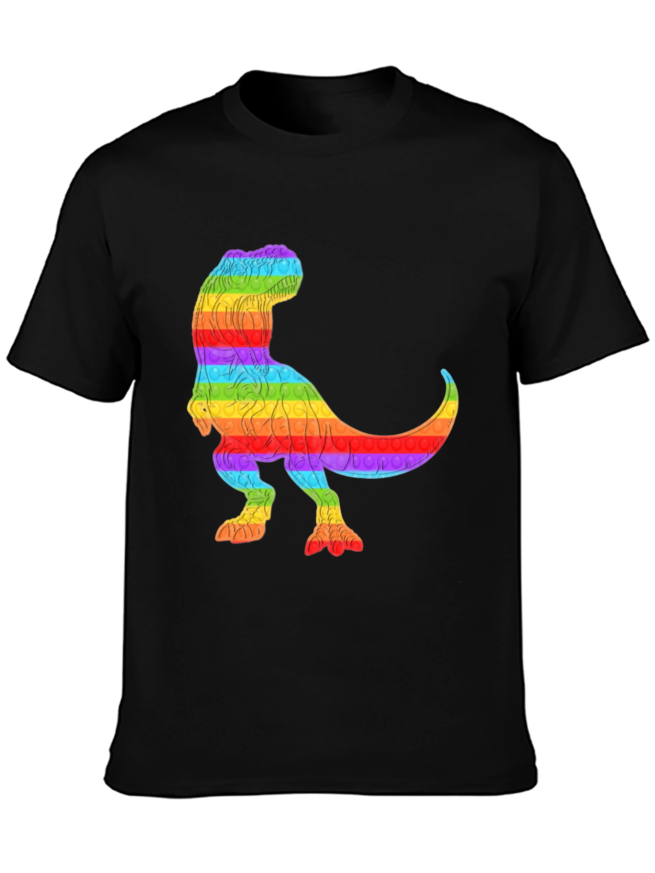 Rainbow T-Rex Pop It T-Shirt - Fun & Unique!
