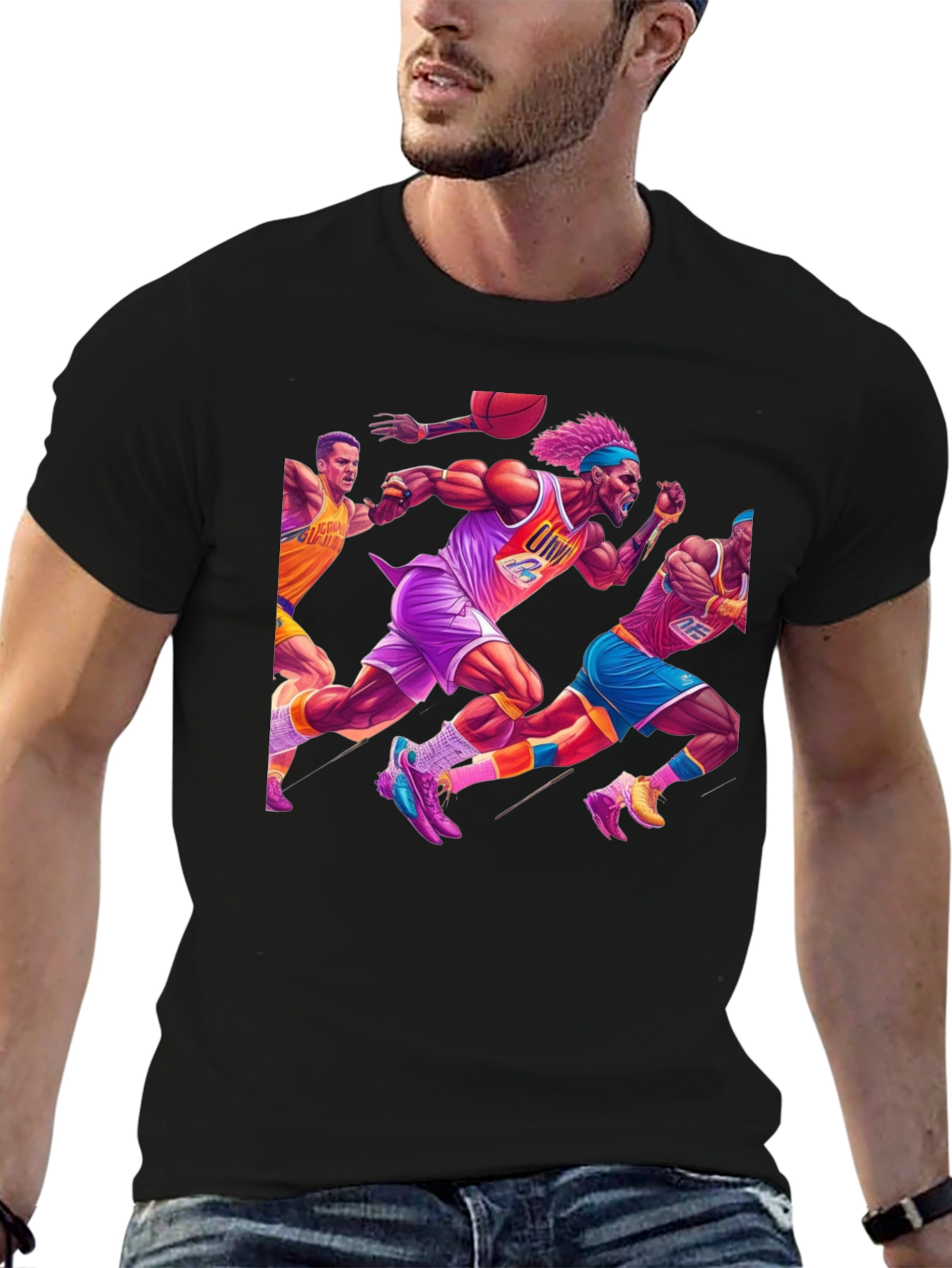 Retro Basketball Graphic T-Shirt