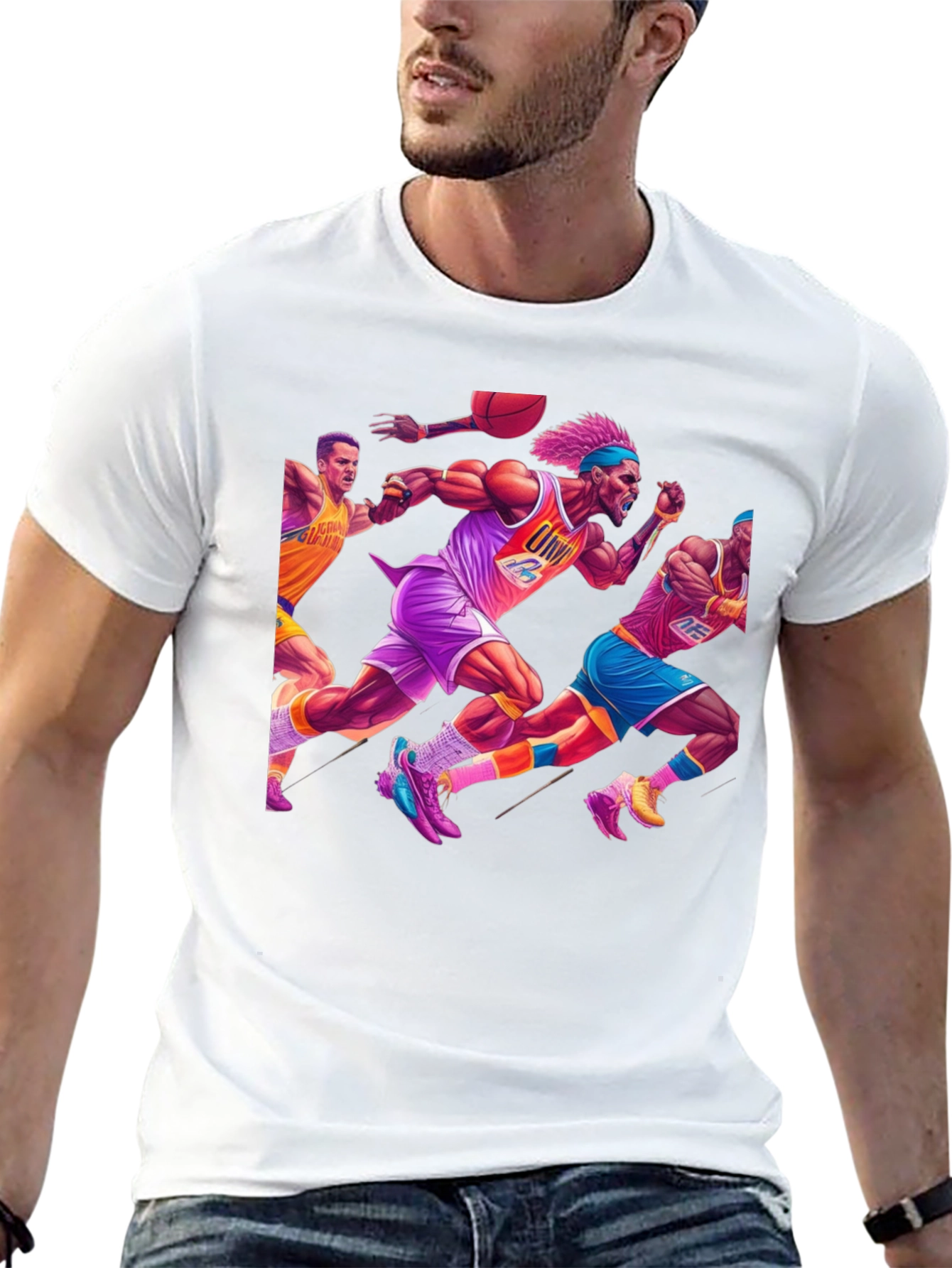 Retro Basketball Graphic T-Shirt