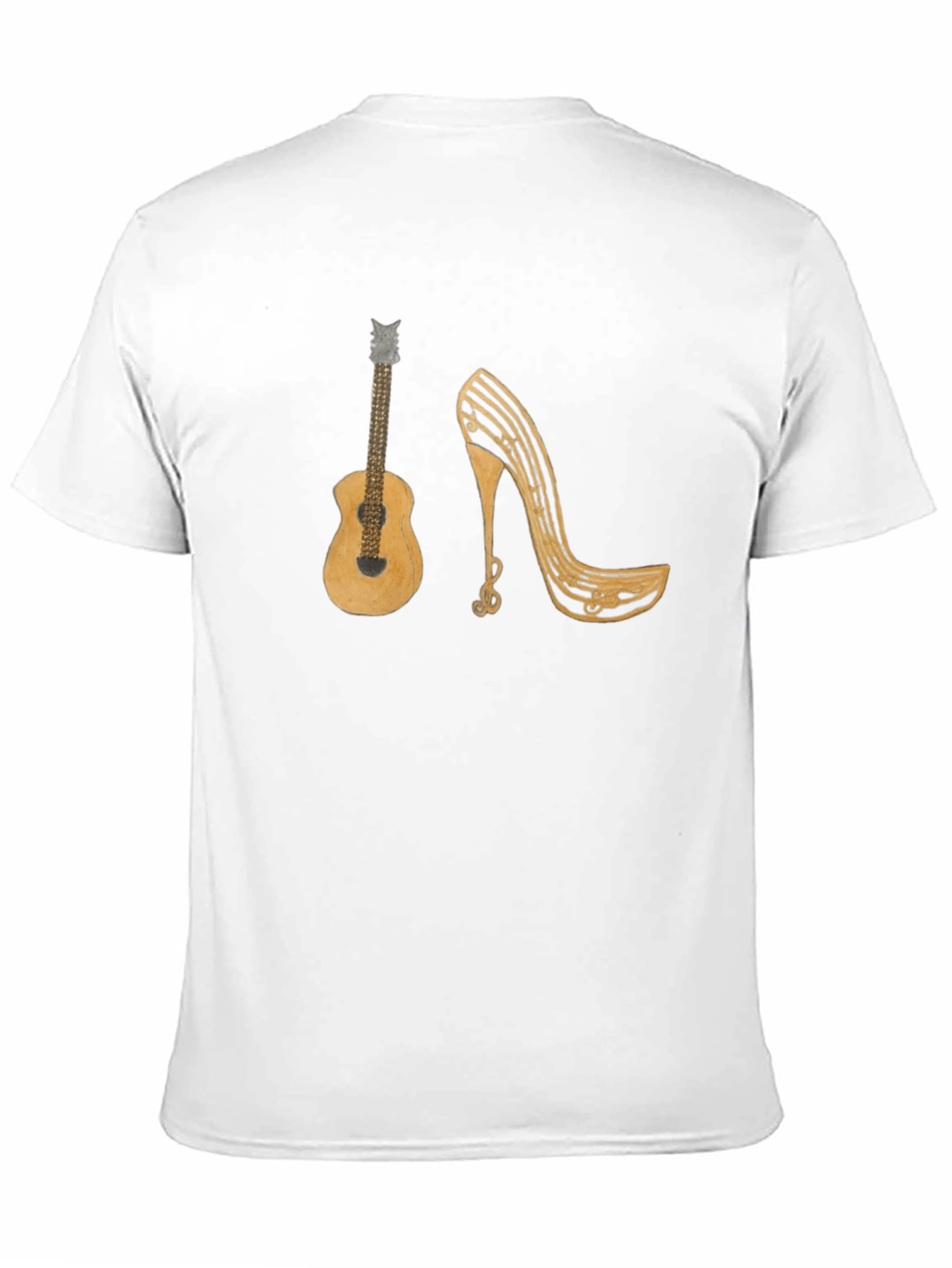 Music Lovers T-Shirt: Guitar & Musical Heel Design