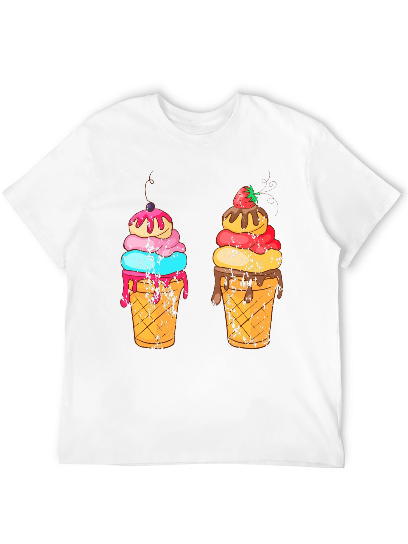 Ice Cream Cone Graphic Black T-Shirt