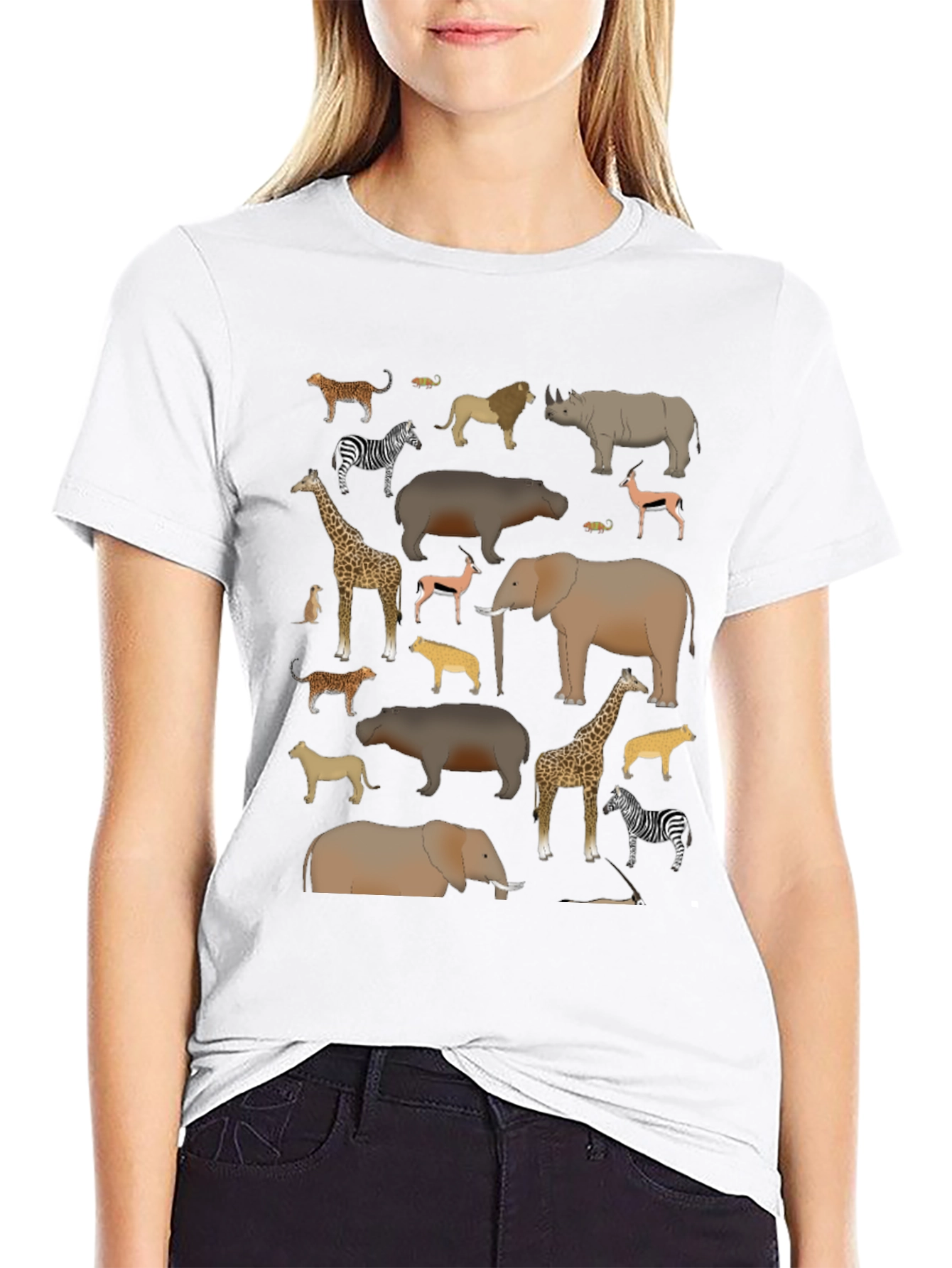 Safari Animals Graphic Print Mens T-Shirt