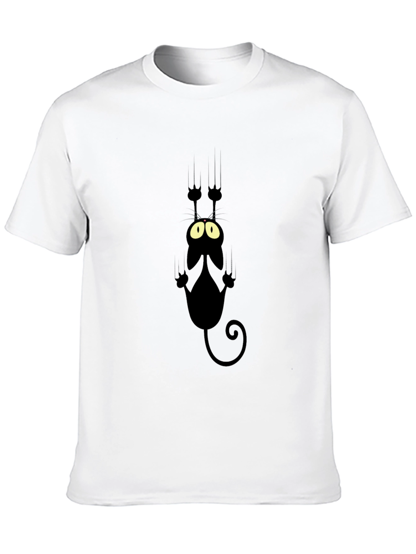 Black Cat Scratch T-Shirt - Funny Graphic Tee