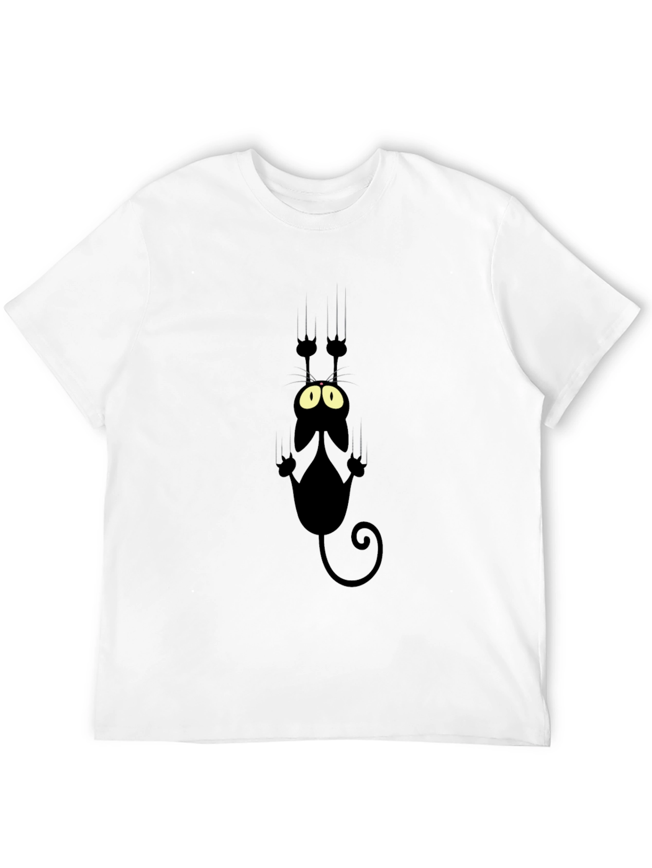 Black Cat Scratch T-Shirt - Funny Graphic Tee