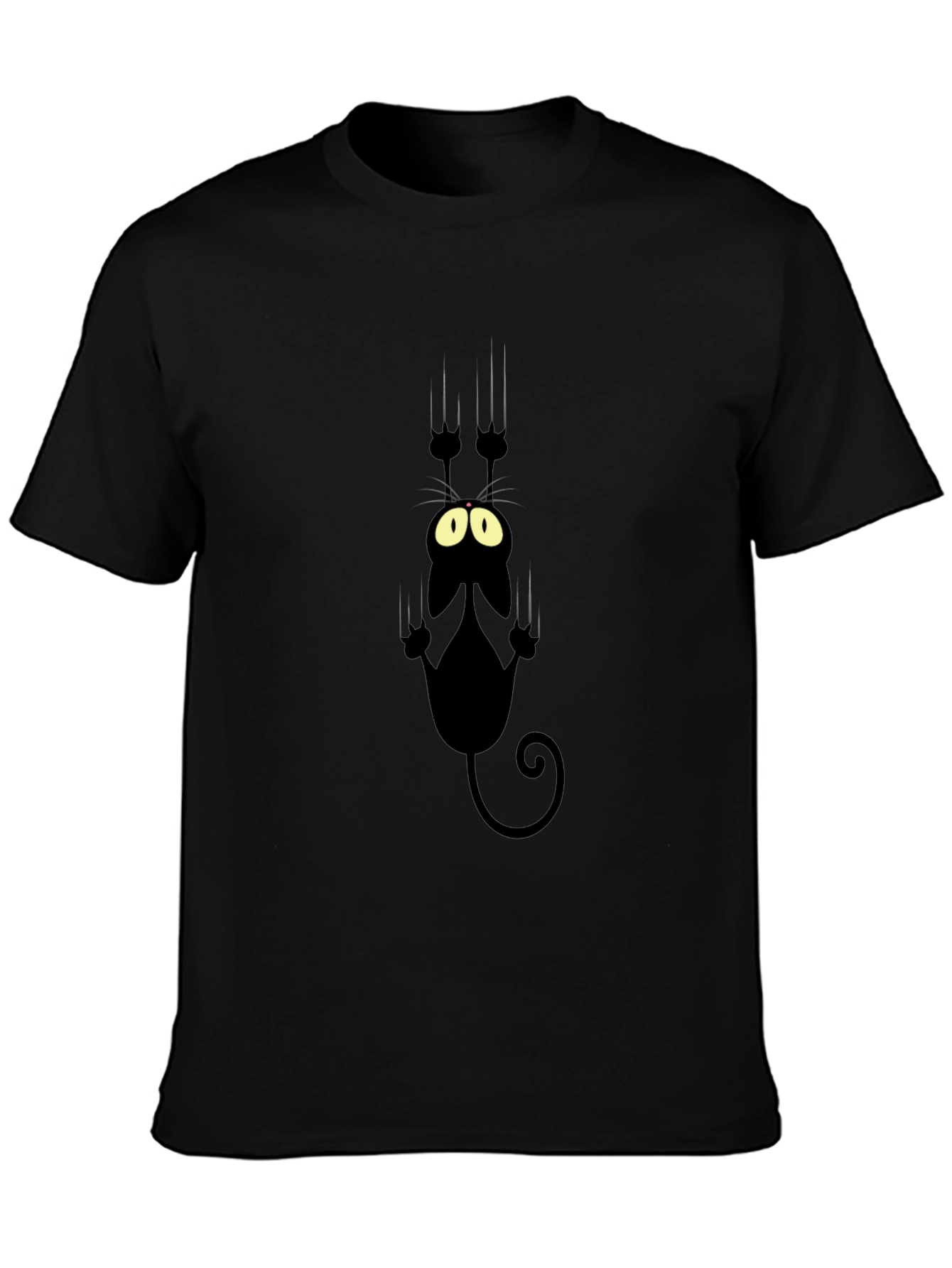 Black Cat Scratch T-Shirt - Funny Graphic Tee