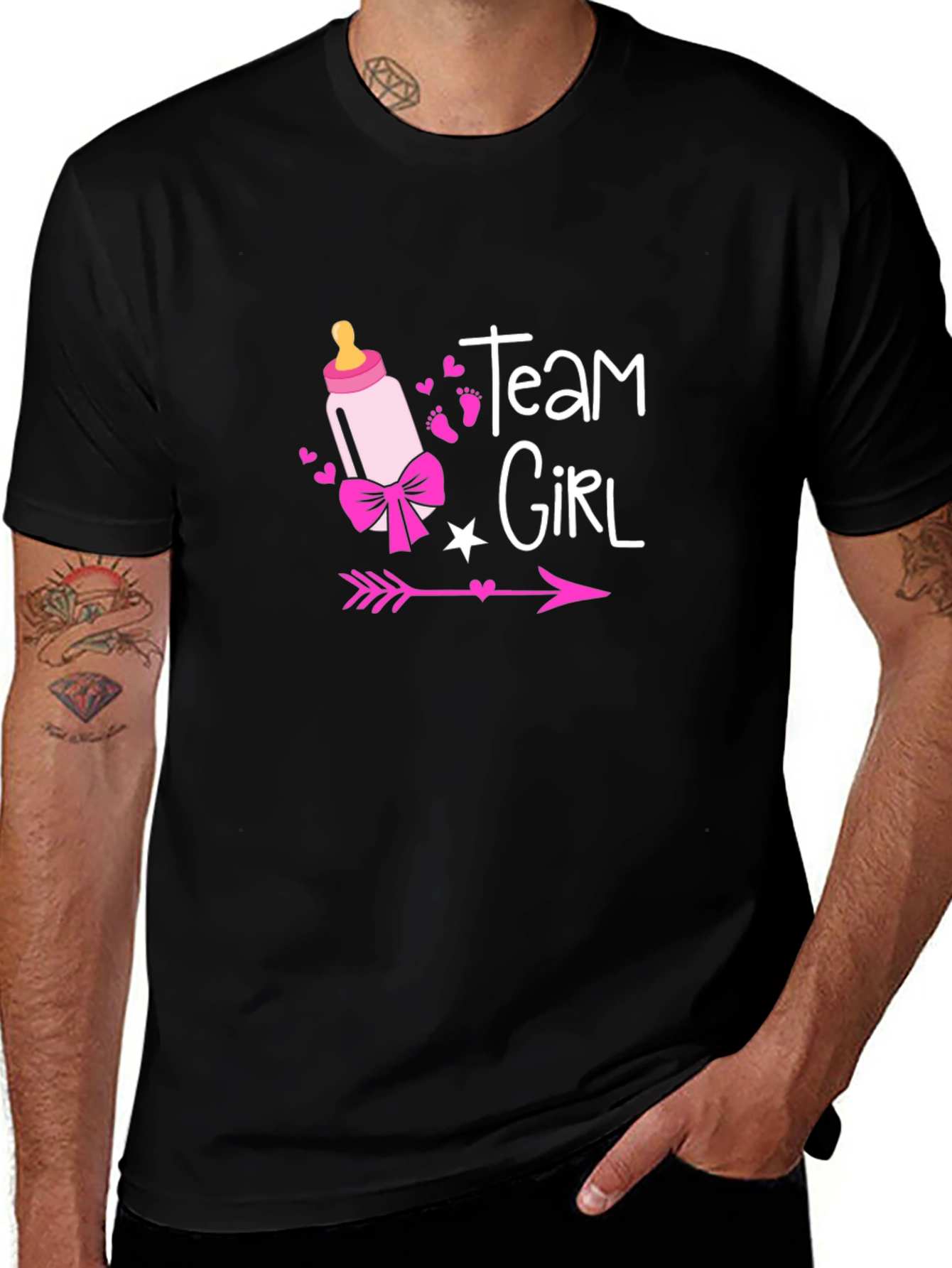 Team Girl Baby Shower Gender Reveal T-Shirt