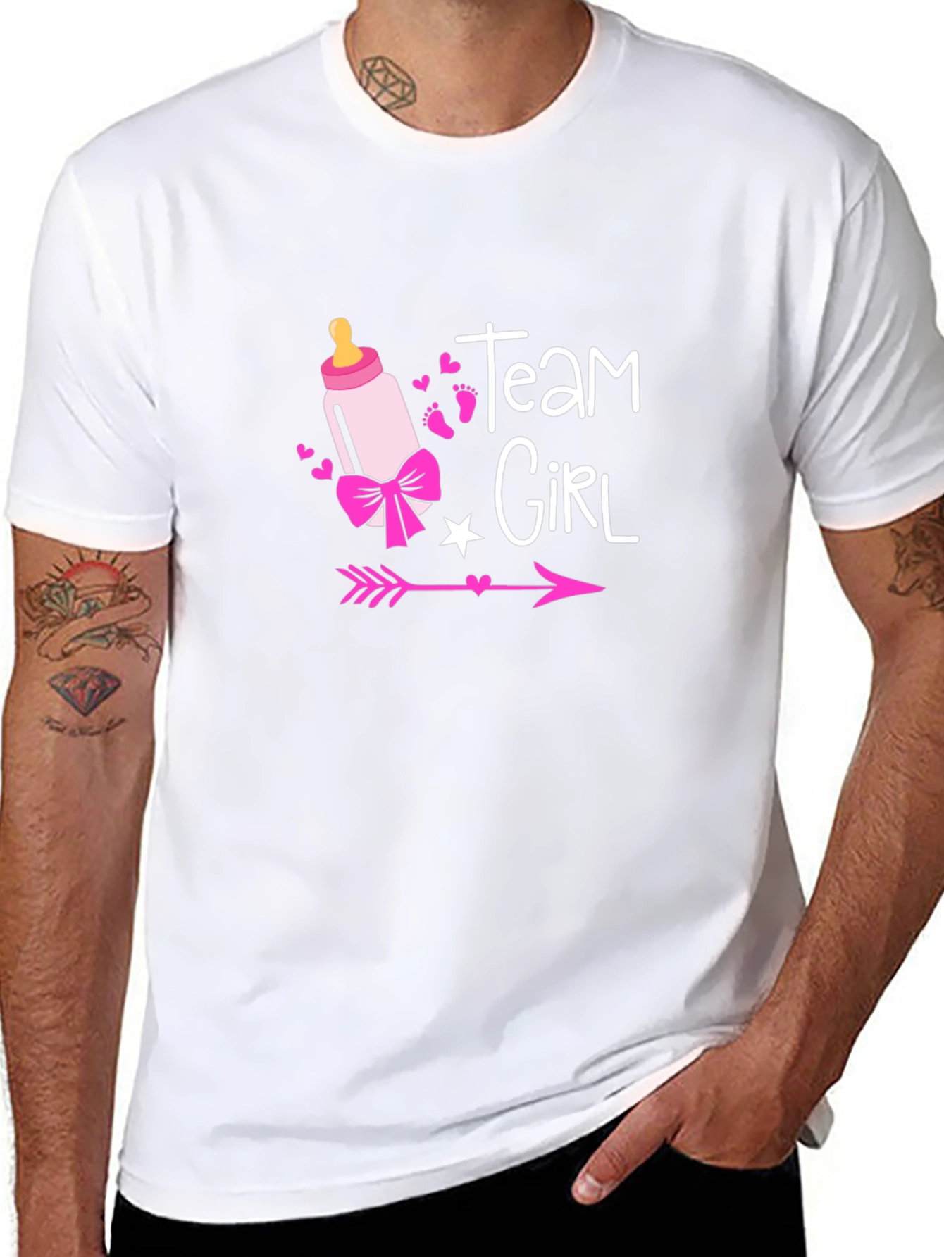 Team Girl Baby Shower Gender Reveal T-Shirt