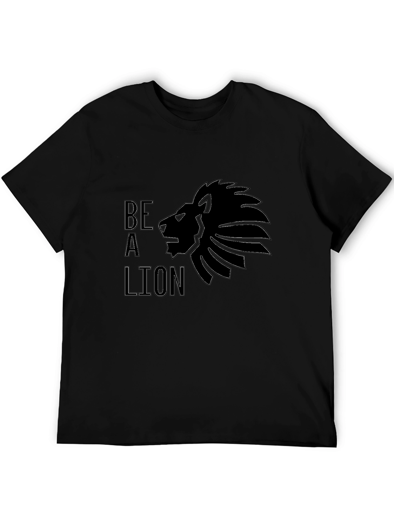 Be A Lion Graphic Tee - Black Cotton T-Shirt