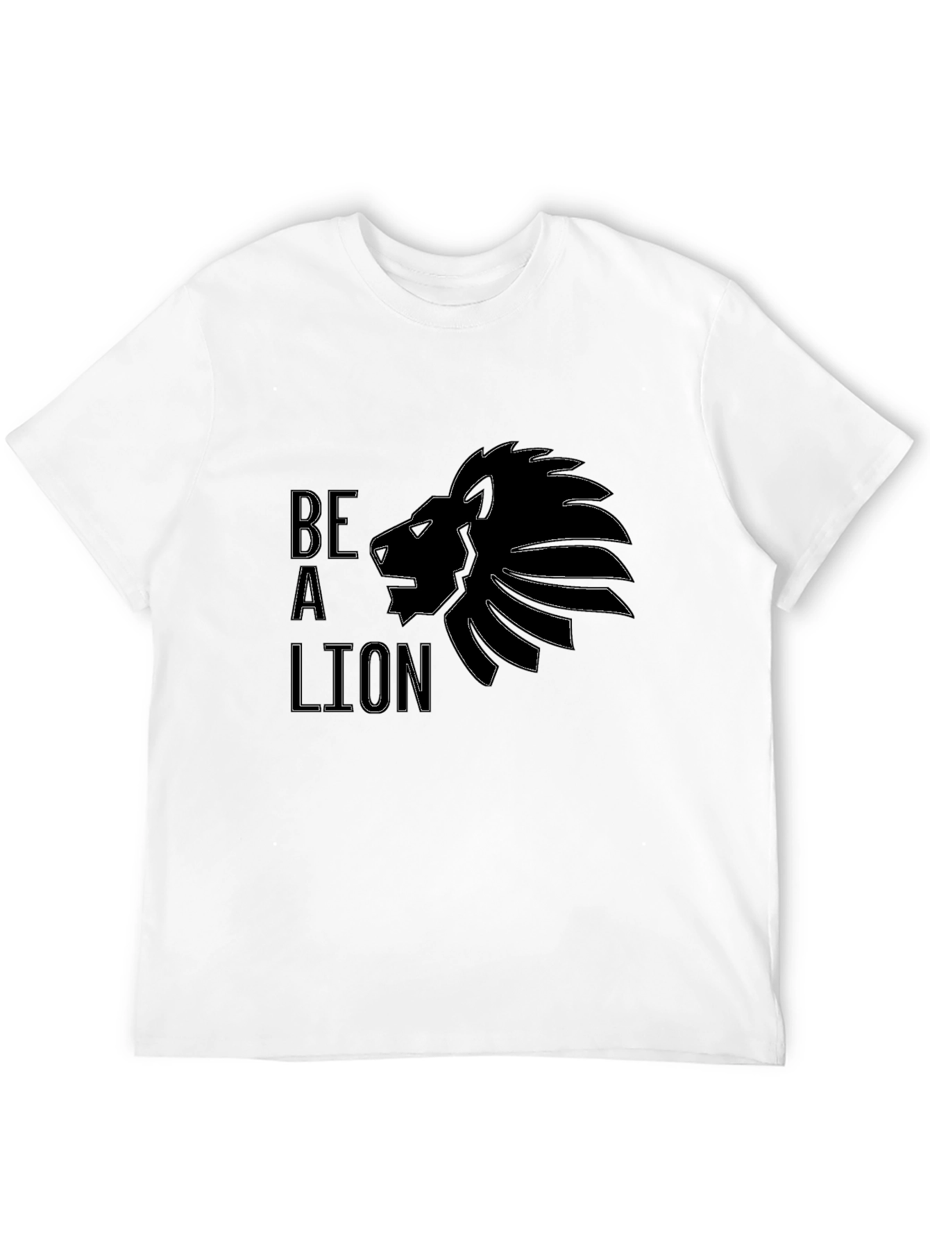 Be A Lion Graphic Tee - Black Cotton T-Shirt