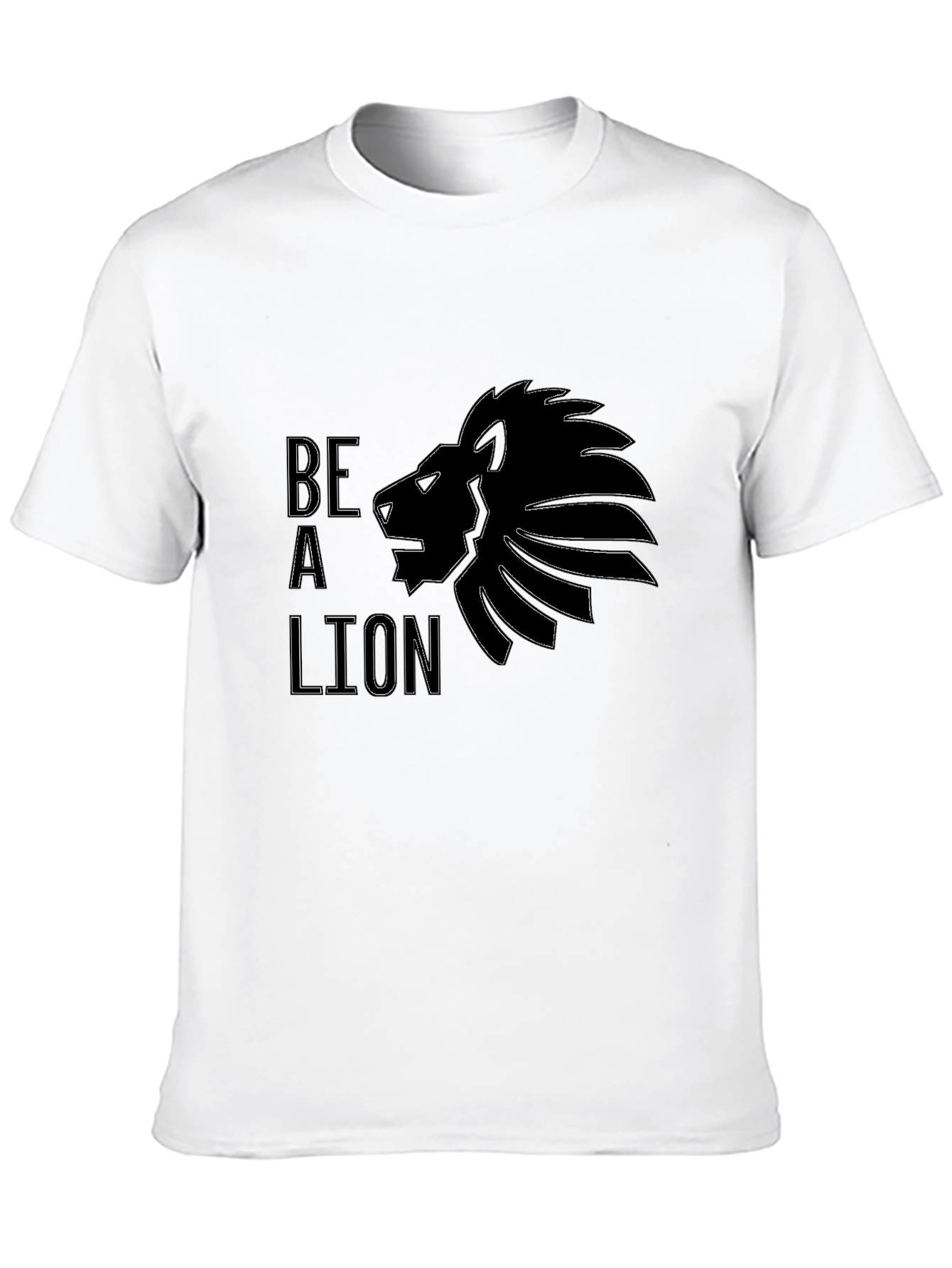 Be A Lion Graphic Tee - Black Cotton T-Shirt