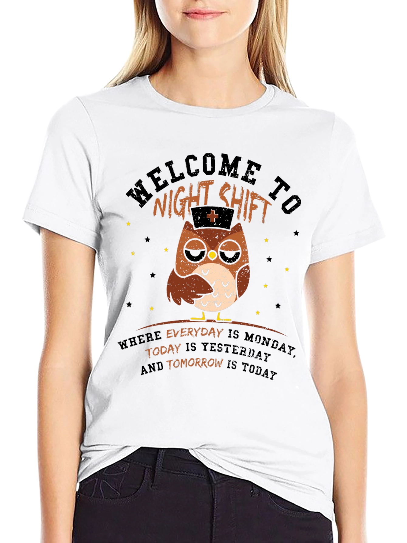 Night Shift Nurse Owl T-Shirt