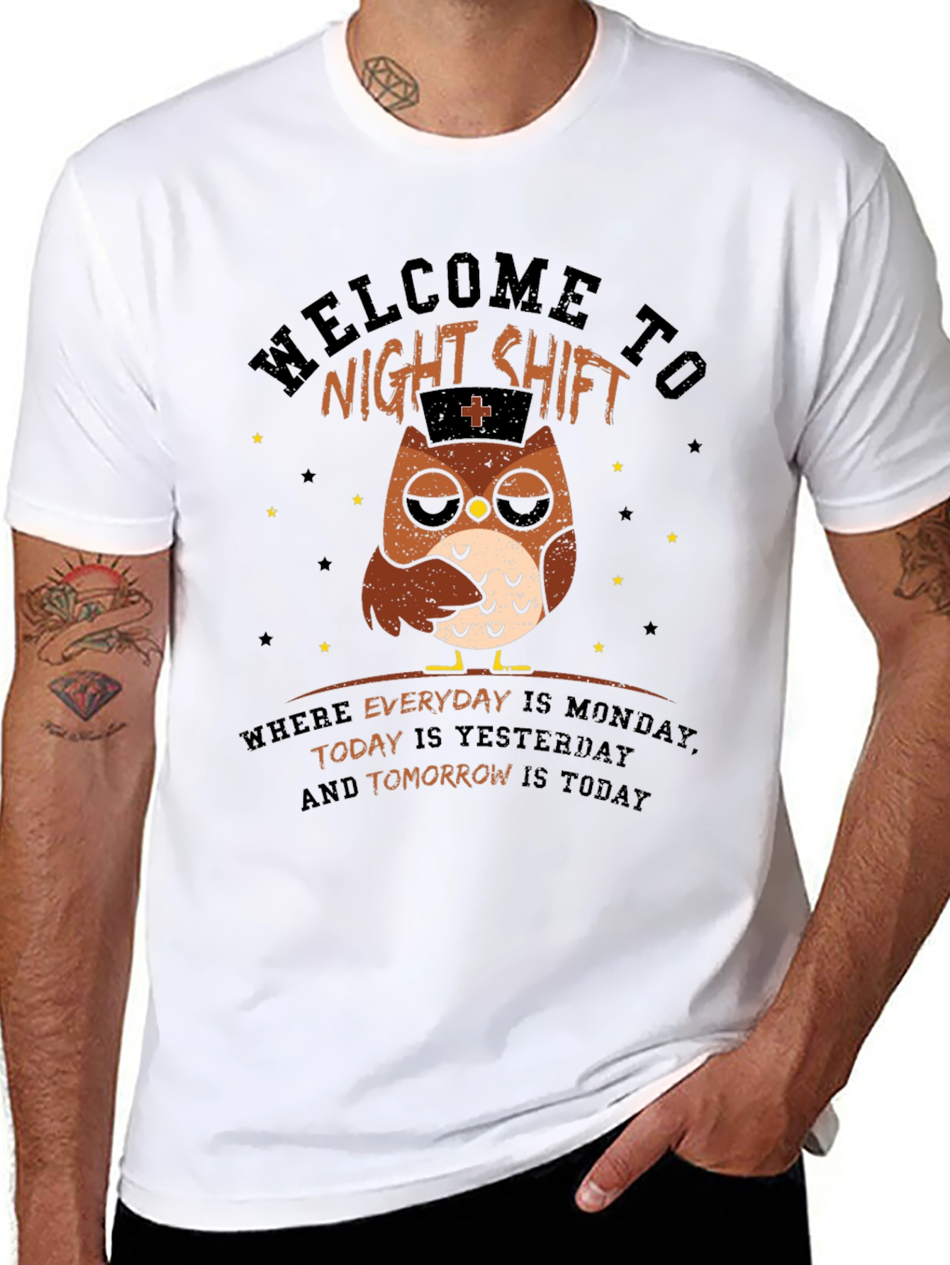 Night Shift Nurse Owl T-Shirt