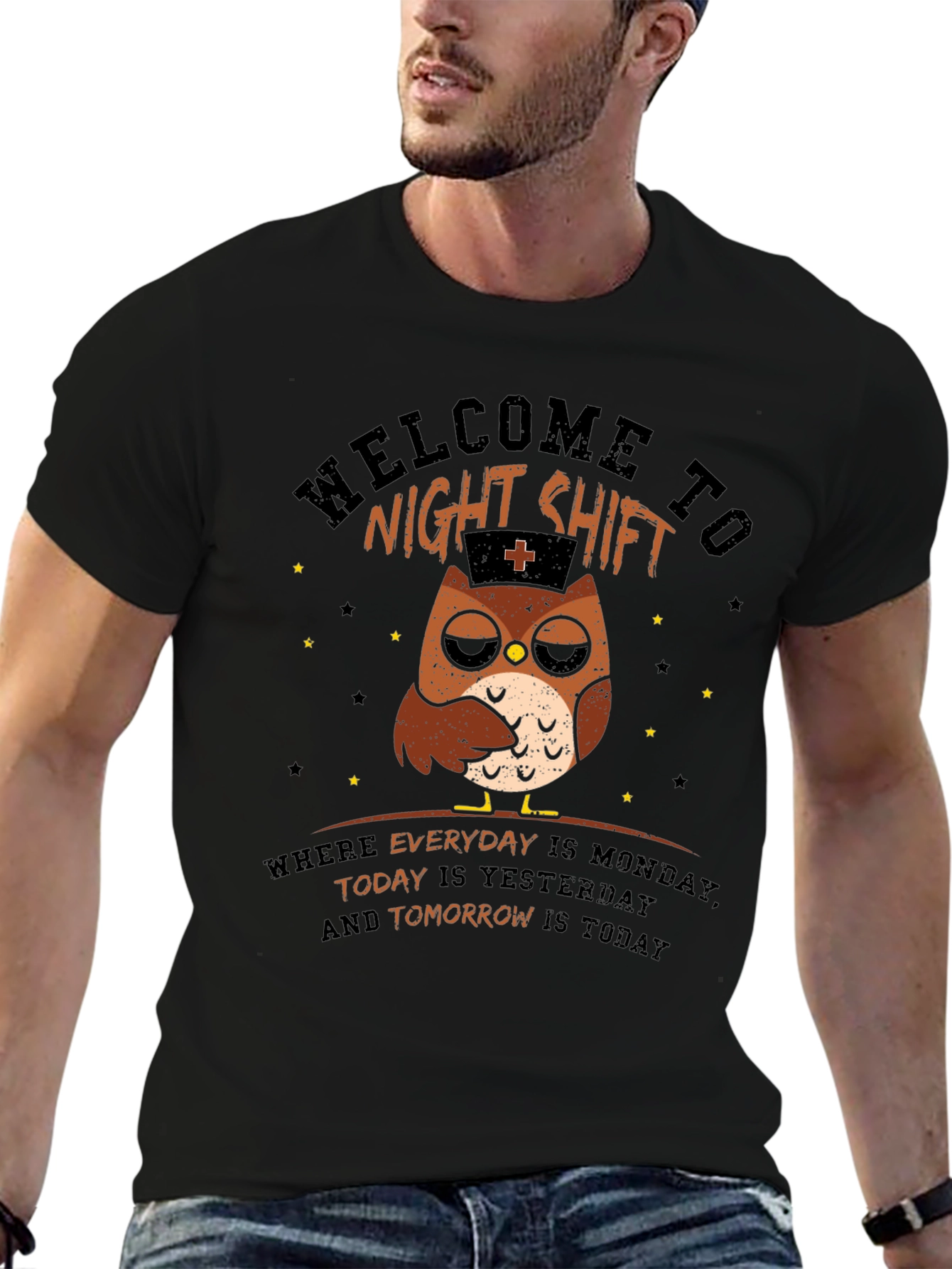 Night Shift Nurse Owl T-Shirt
