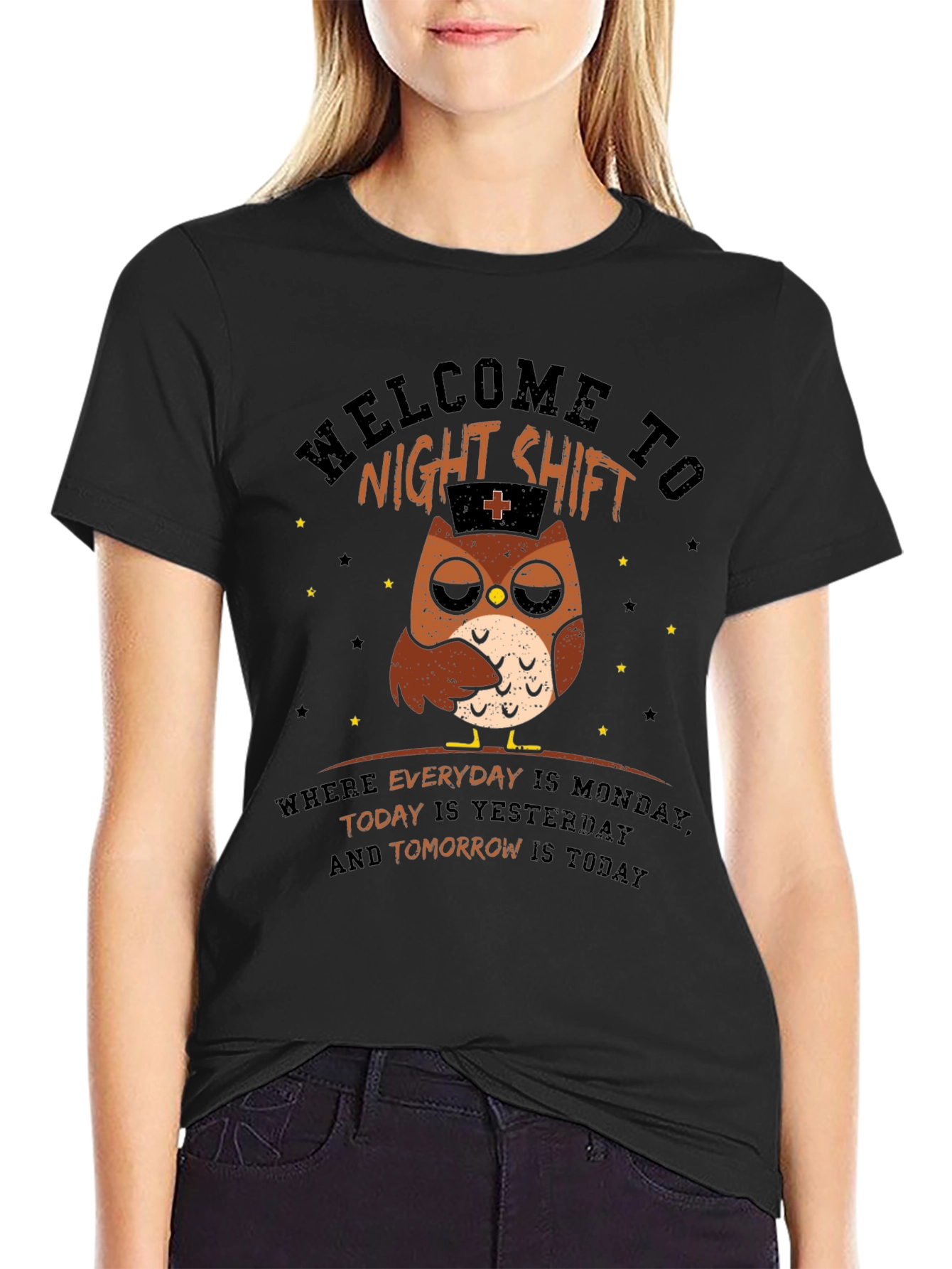 Night Shift Nurse Owl T-Shirt